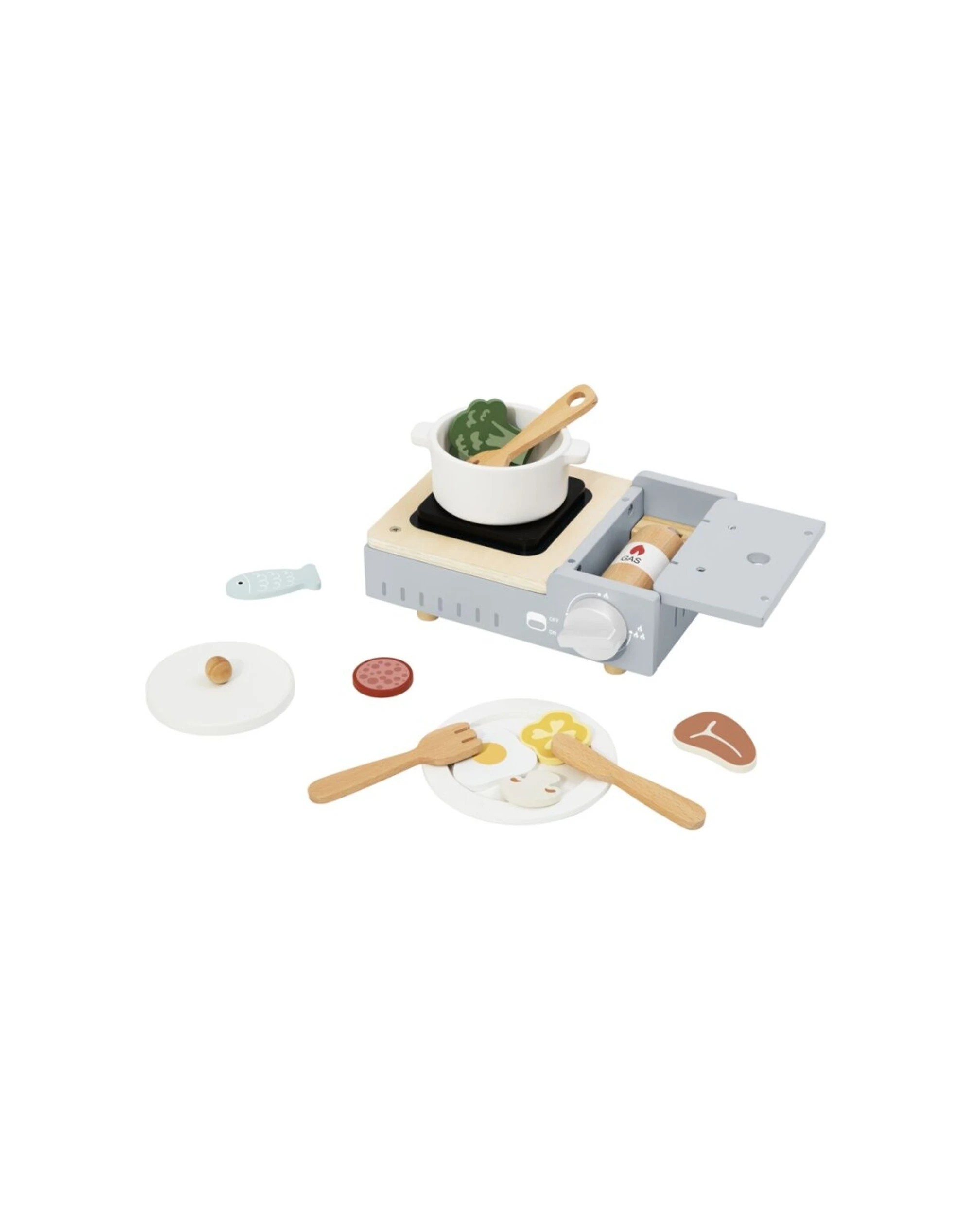 2 Tooky Toy Camping Stove Set Wooden Playset Kids Children - Natural, 2 of 6