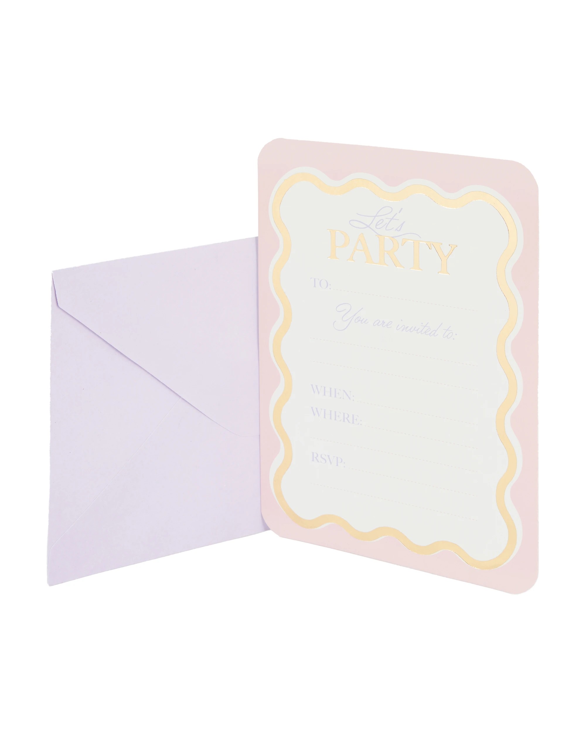 1 8 Piece Wavy Invitations, 1 of 3