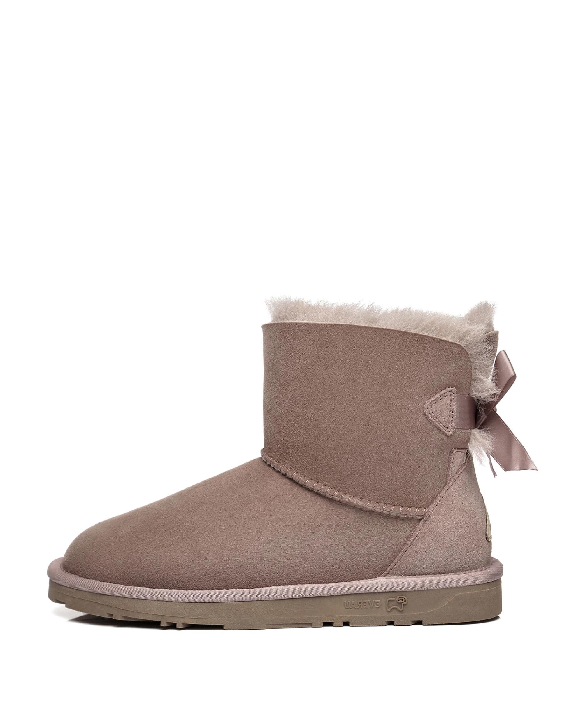 4 Everau Womens Mini Back Bow UGG Boots DAWN PINK, 4 of 5