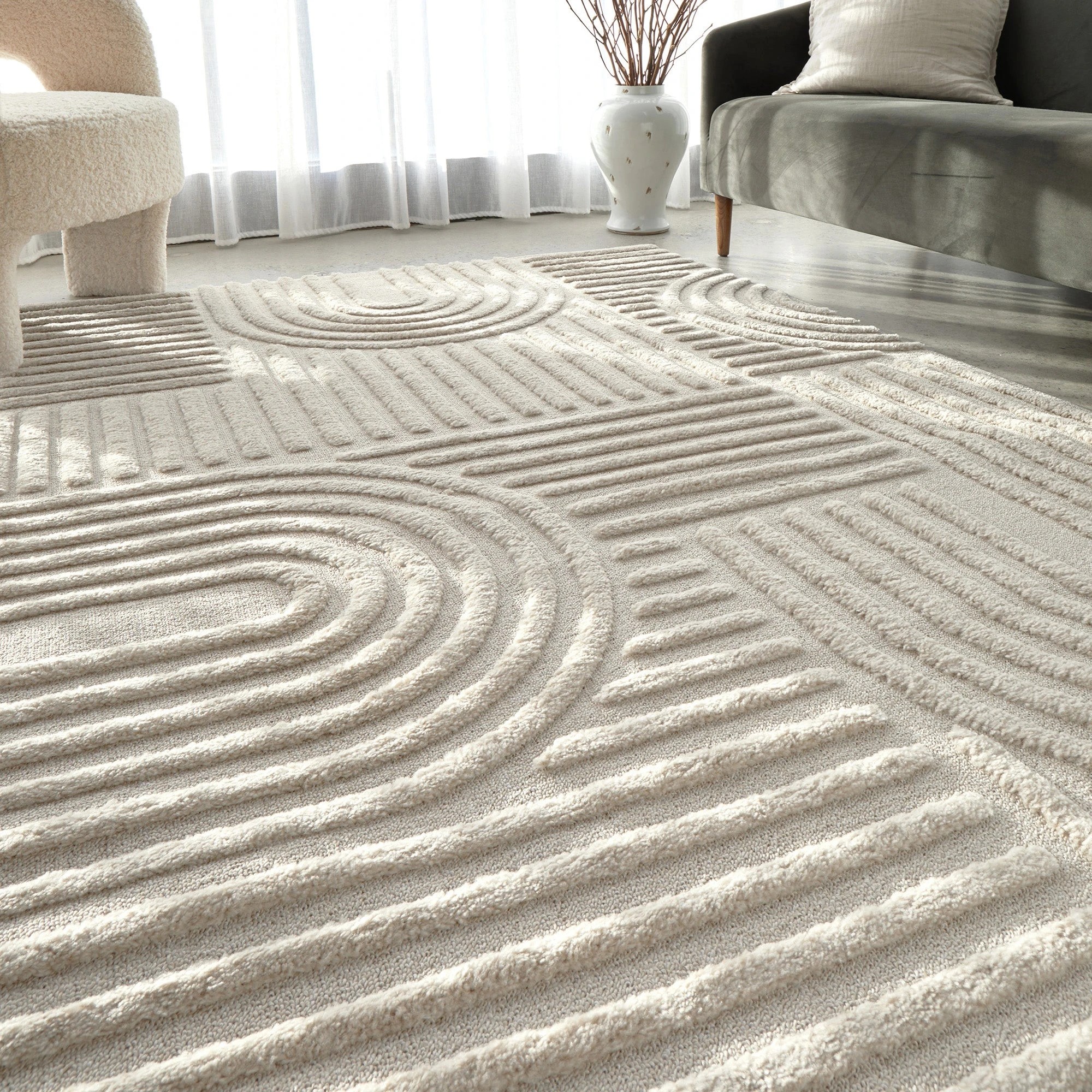 2 Common Ground Rugs Safflower Dior 230x160cm - Medium Pet Friendly Floor Rug - Natural, 2 of 7