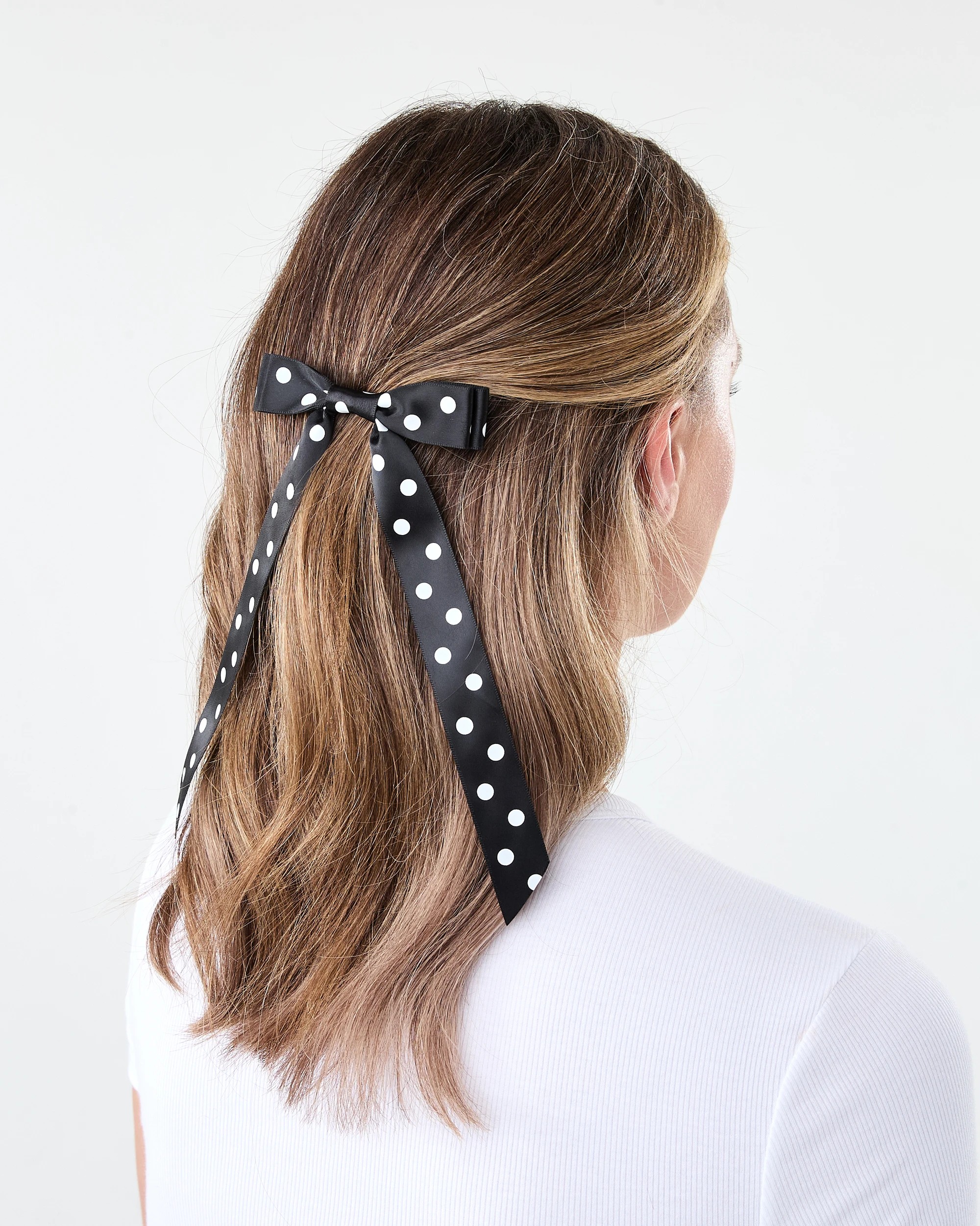 3 2 Pack Black Polka Bow Hair Clips, 3 of 4