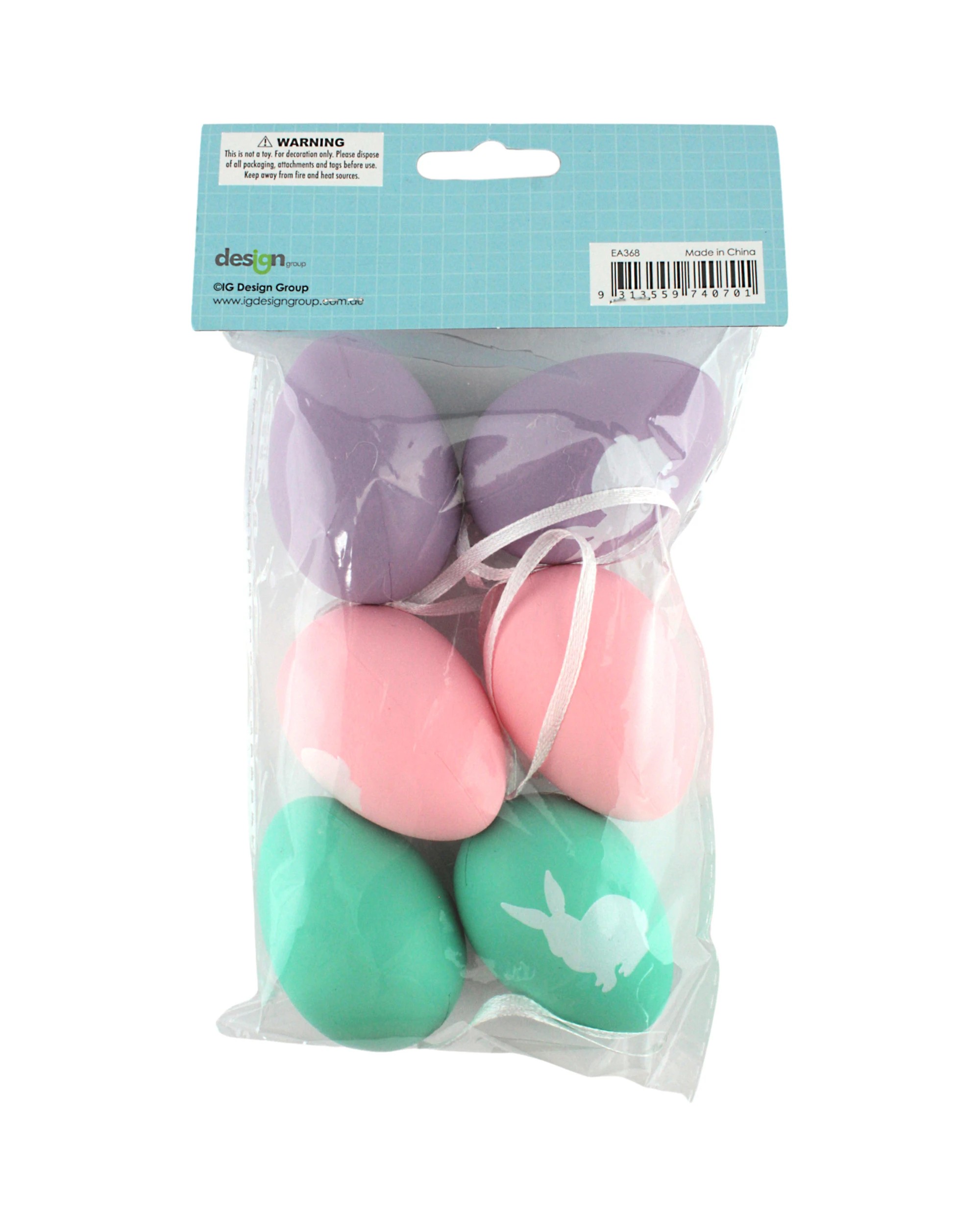 4 Design Group Easter Rabbit Hanging Egg Decorations Pack of 6Multi - Multi, 4 of 4