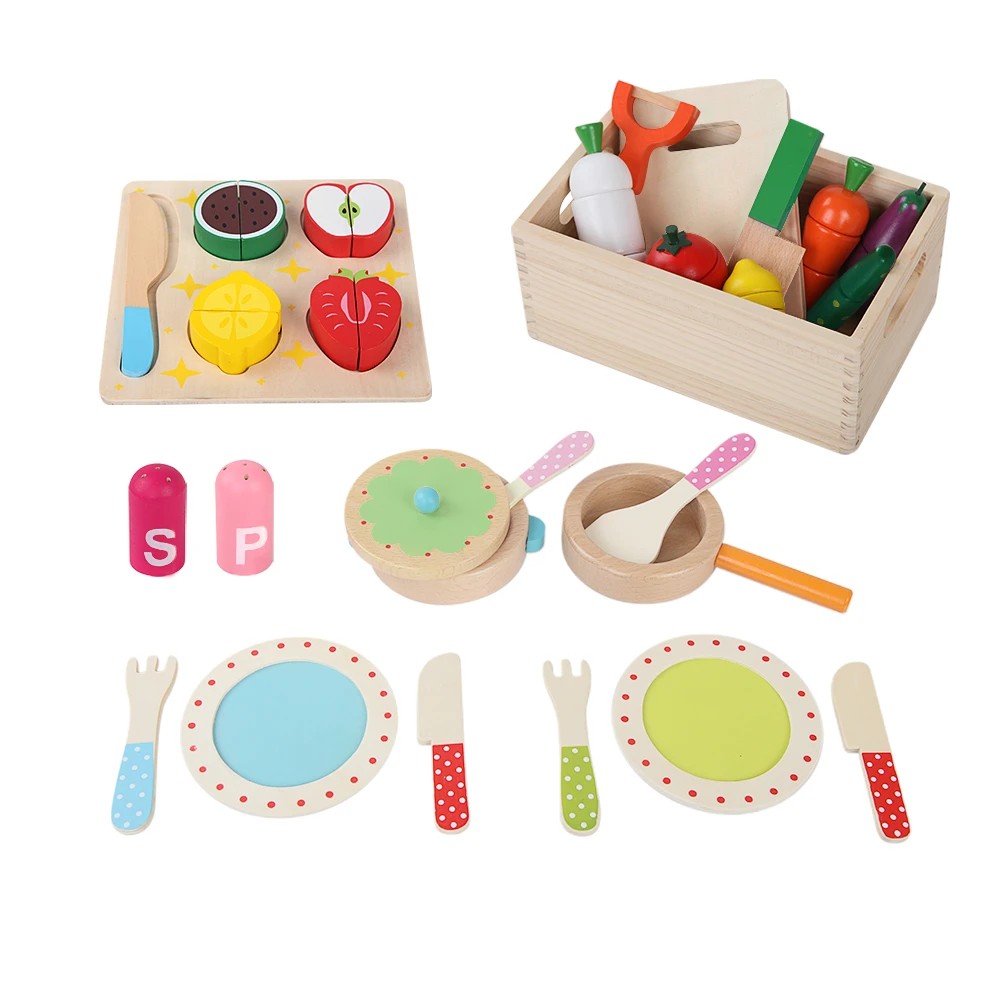1 Keezi Kids Kitchen Play Set en Pretend Toys Cooking Utensils Pots Pans Food - Multi, 1 of 5
