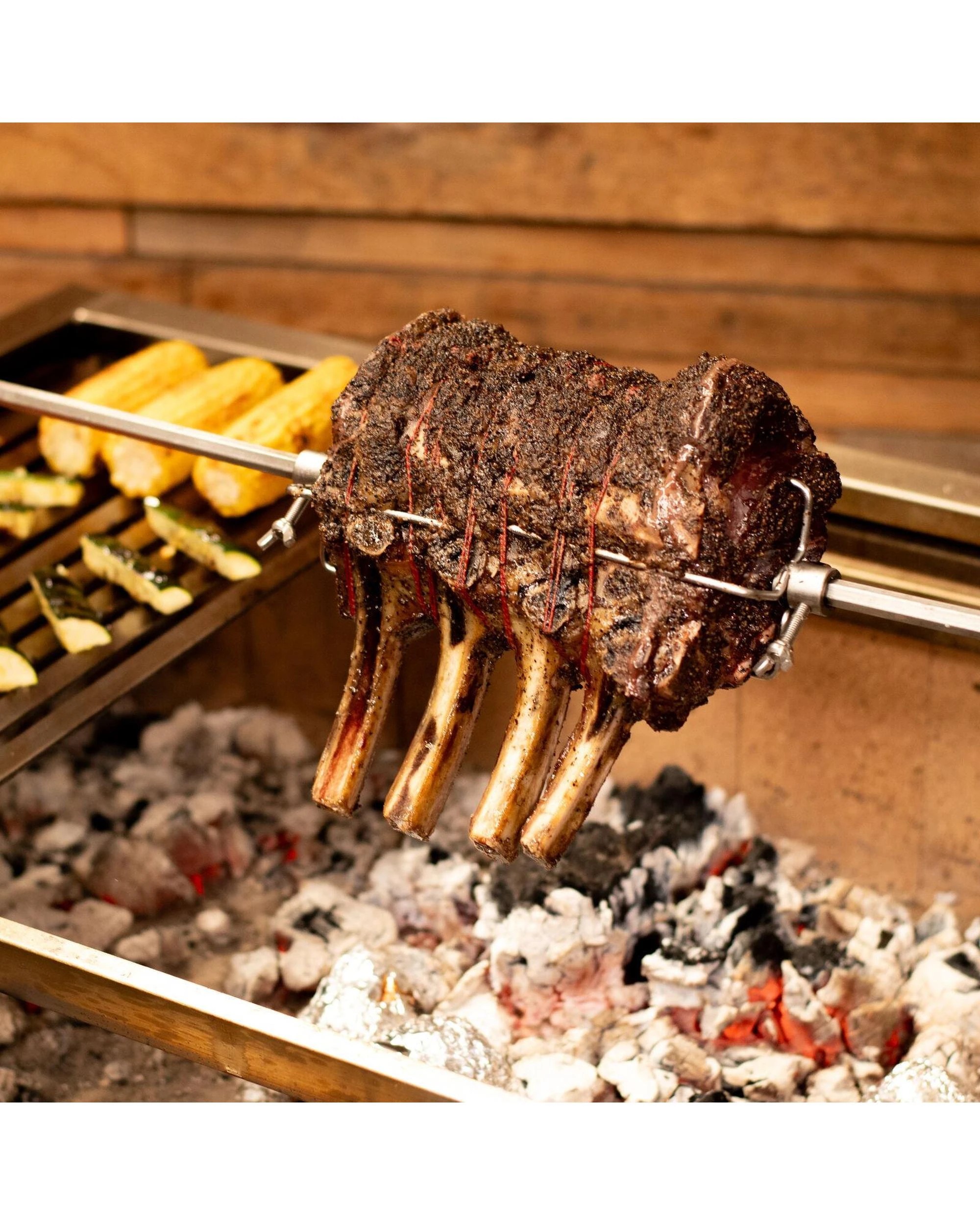 9 Flaming Coals Large Stainless Steel Parrilla BBQ with Rotisserie, 9 of 9