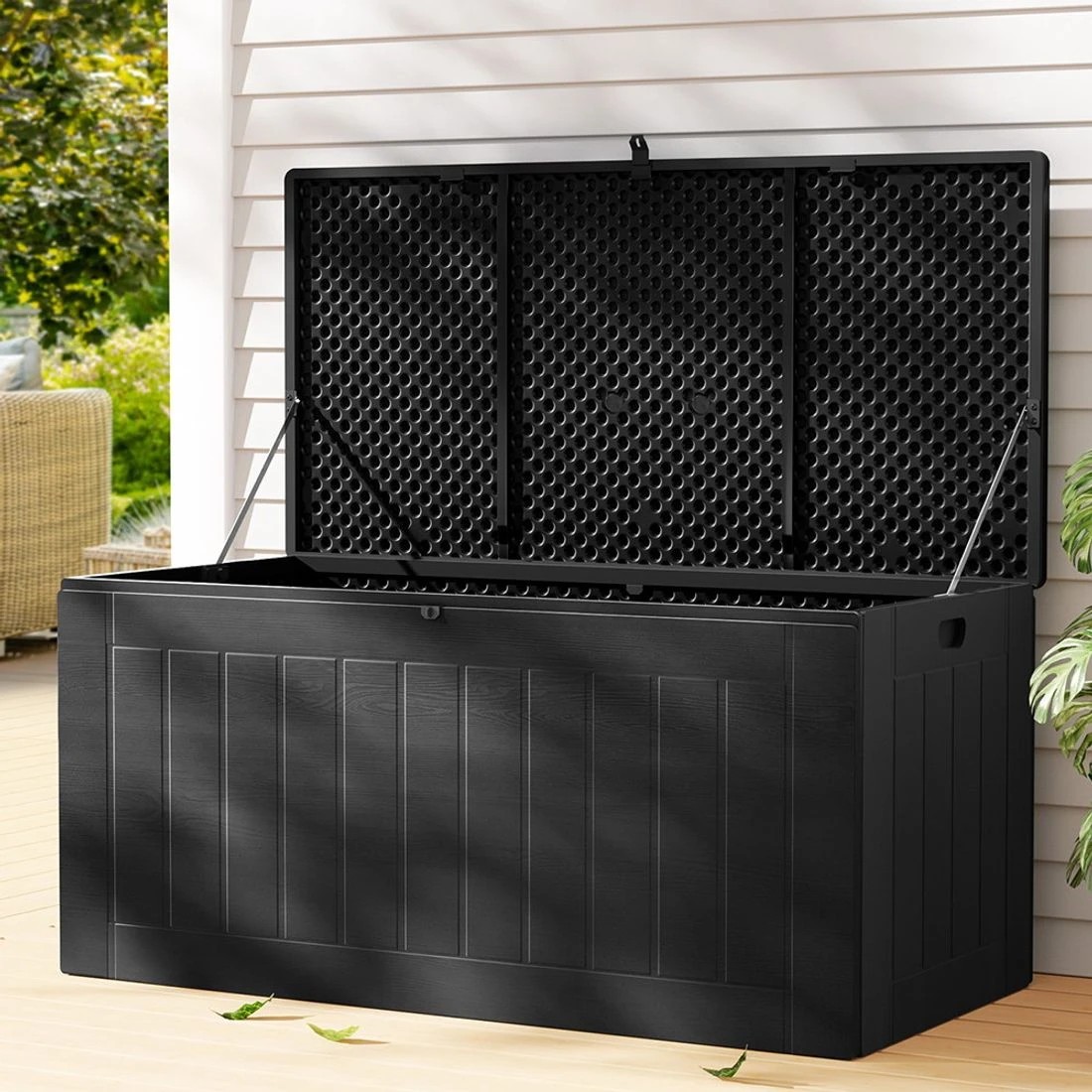 3 Gardeon Outdoor Storage Box 830L Container Lockable Bench Tool Shed
 - black, 3 of 7