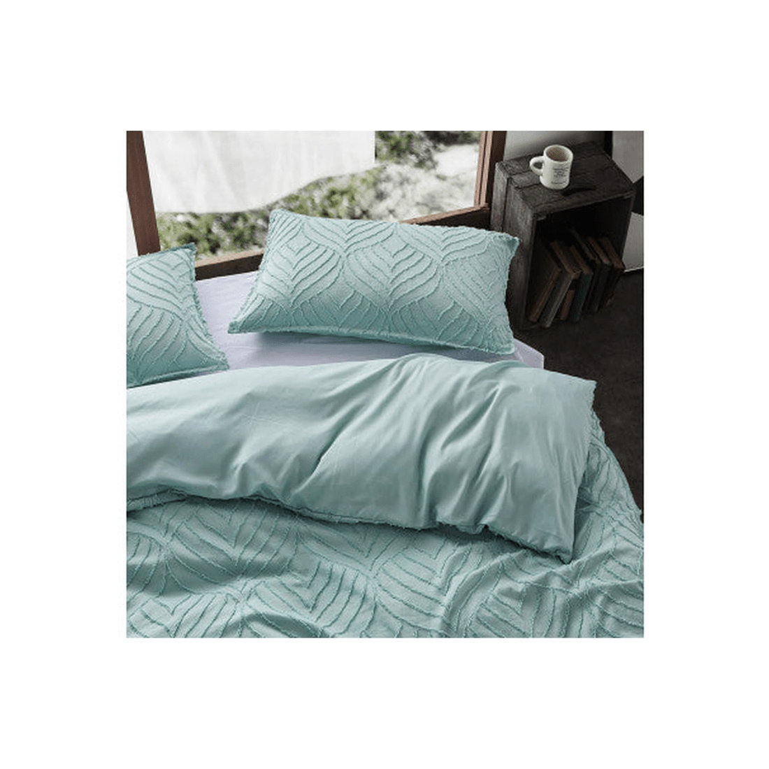 1 GIOIA CASA Tufted Ultra-Soft 100% Microfibre Quilt Cover Set, Sage Green - Green, 1 of 6