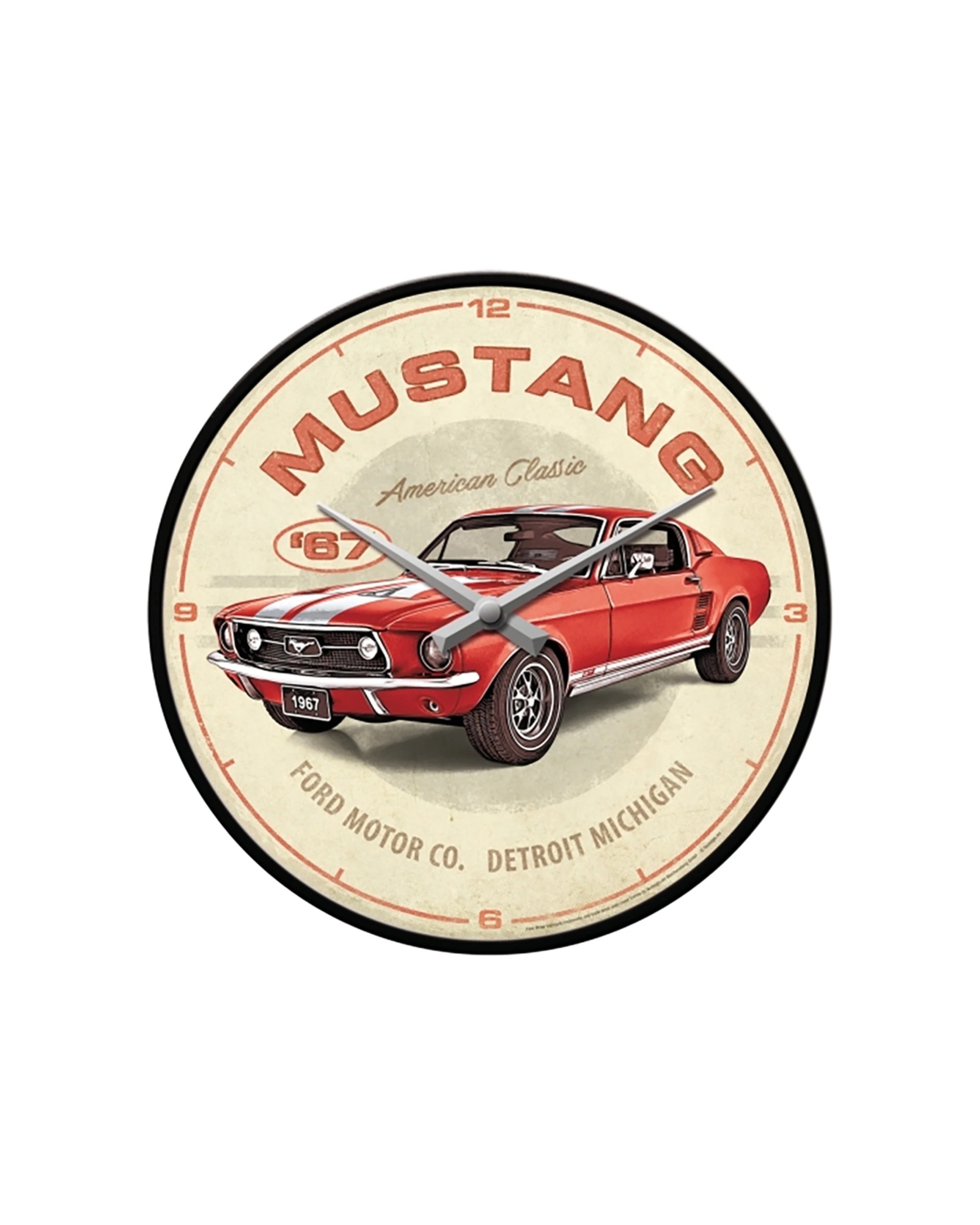 1 Nostalgic-Art Wall Clock 30cm - Ford Mustang GT 1967 - Red, 1 of 1