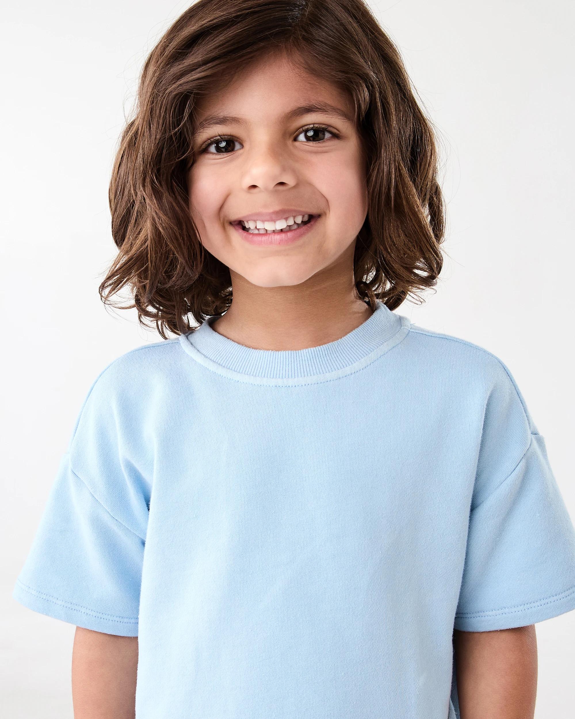 3 Oversized Acid Wash T-shirt Blue Mist, 3 of 8