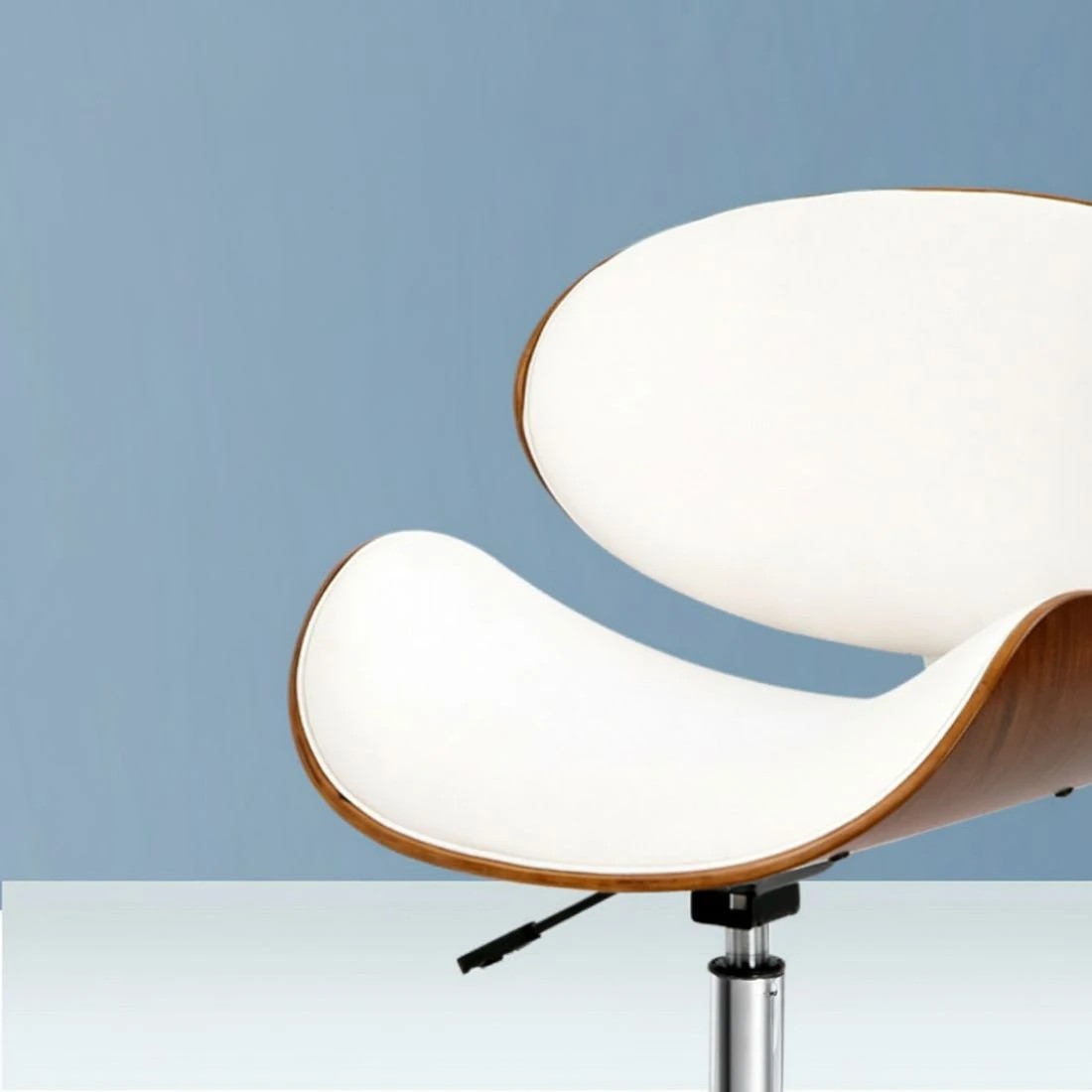 4 Artiss Wooden Office Chair Leather Seat - White, 4 of 7