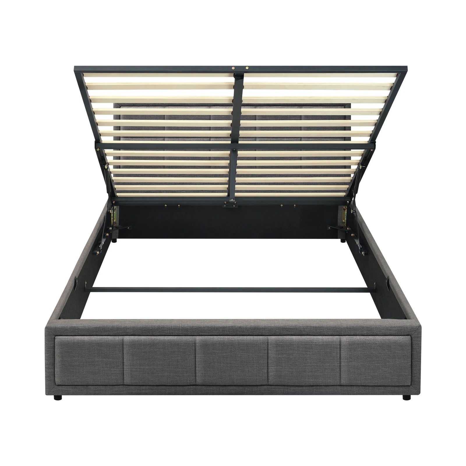 8 Oikiture Double Bed Frame Gas Lift Storage Base
 - Grey, 8 of 10