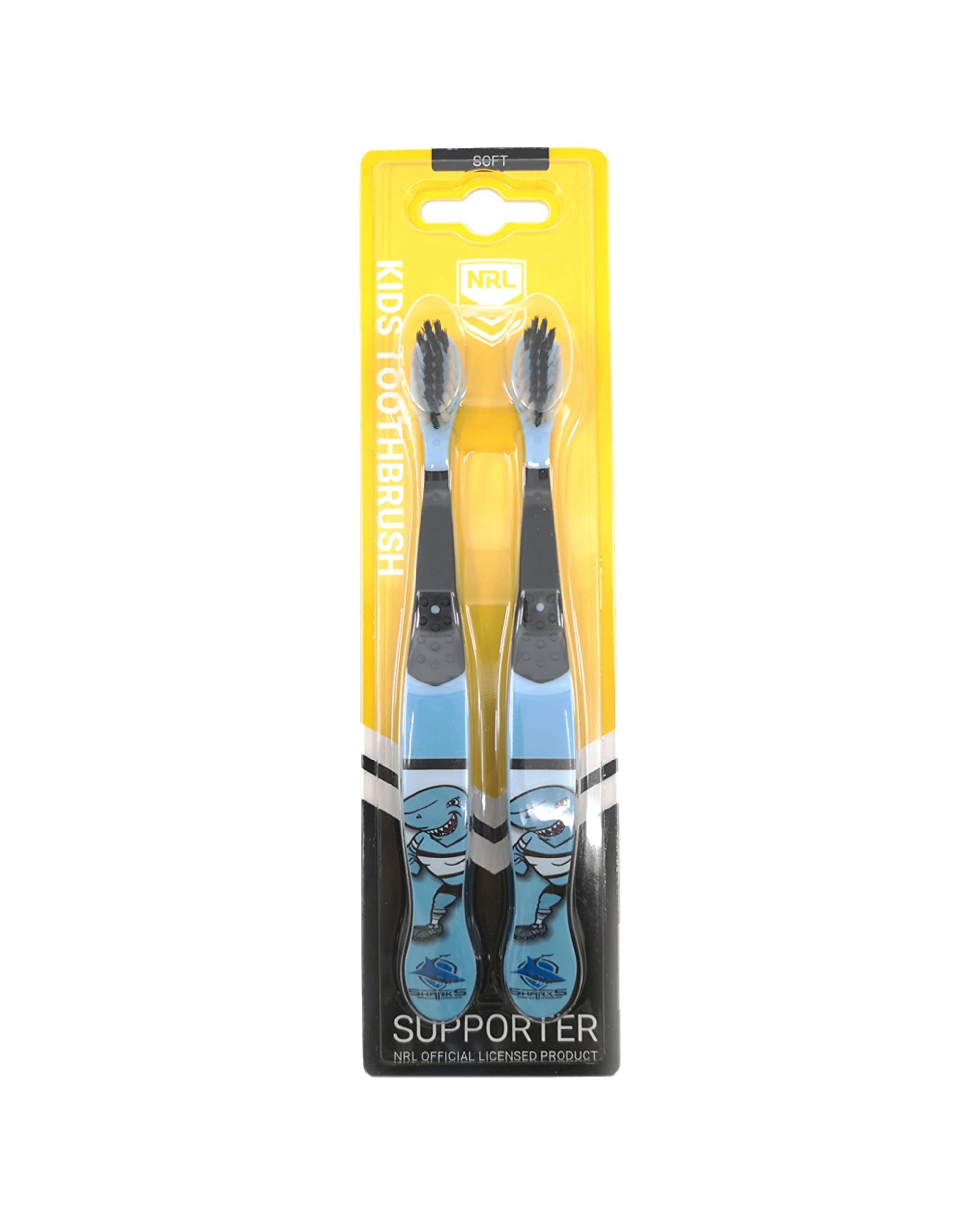 2 NRL 5x 2pc Mascot Cronulla Sharks Kids/Toddler Soft Toothbrush - Multi, 2 of 2