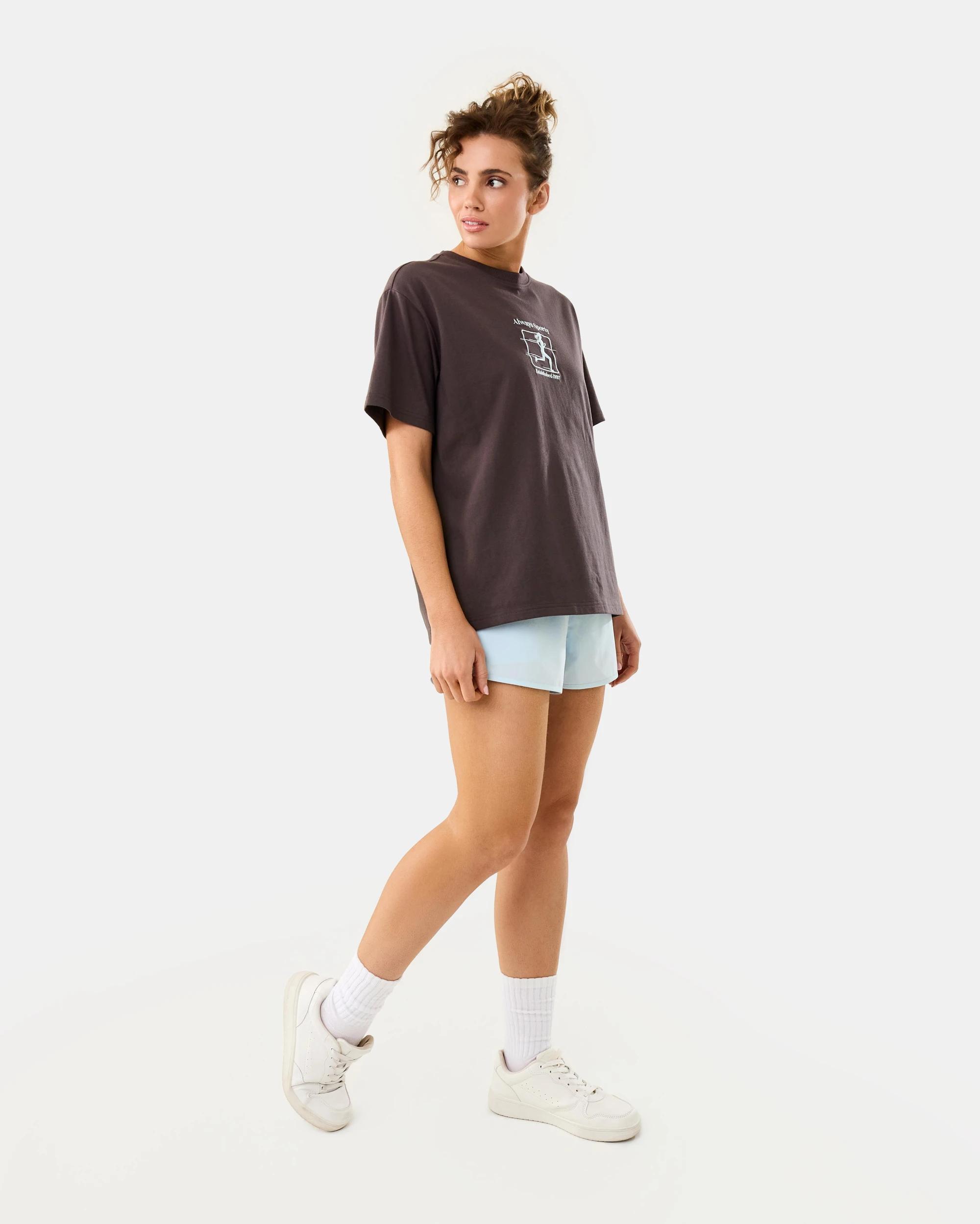 3 Active Womens Oversized Gym T-shirt Espresso, 3 of 8