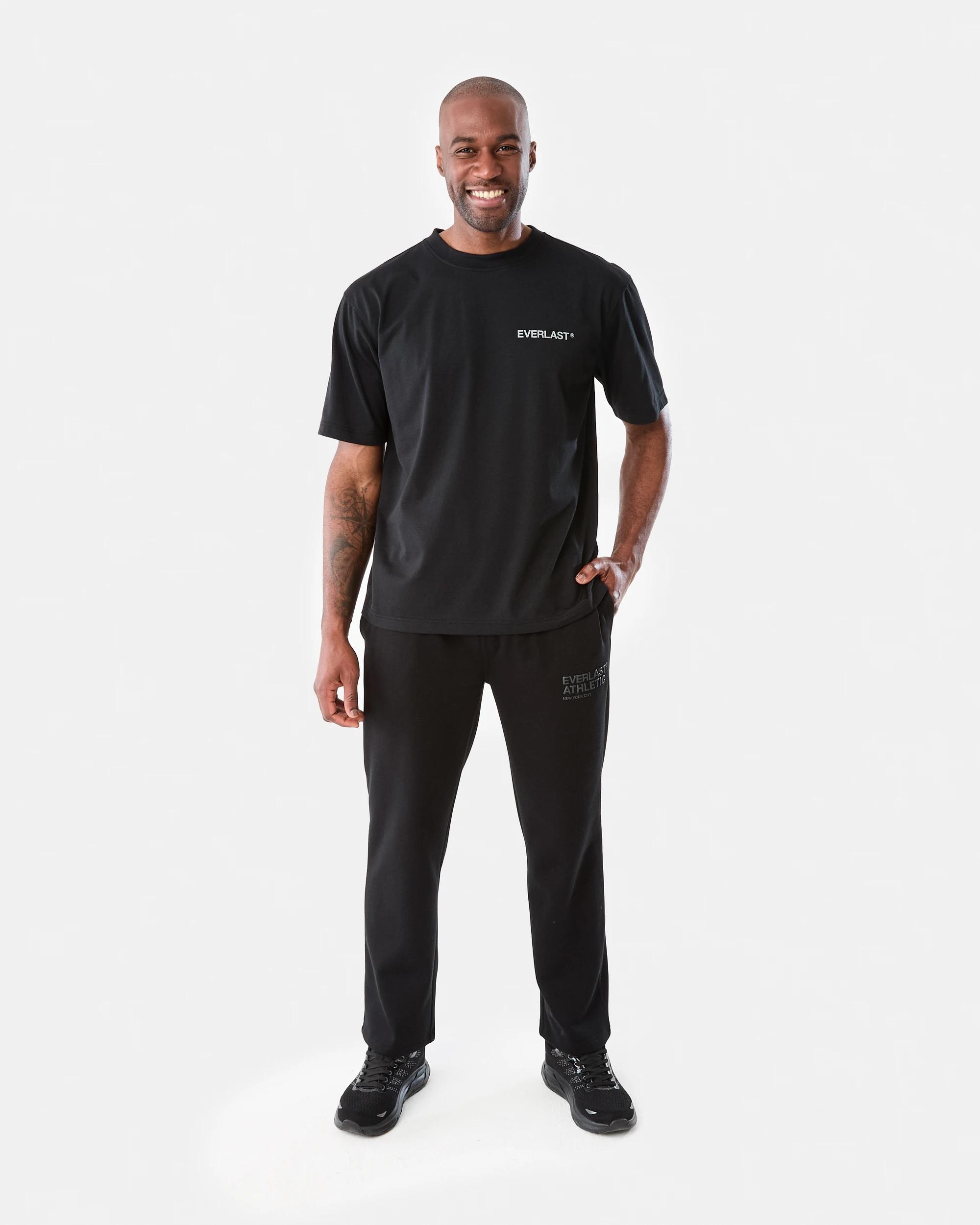 8 Everlast Mens Wide Leg trackpant Black, 8 of 8