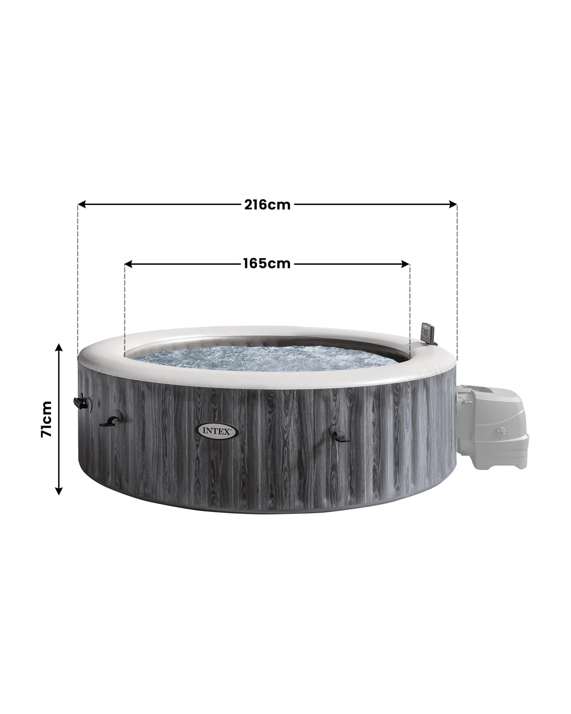 3 Intex PureSpa 6-Person Greywood Deluxe Inflatable Hot Tub - Grey, 3 of 9