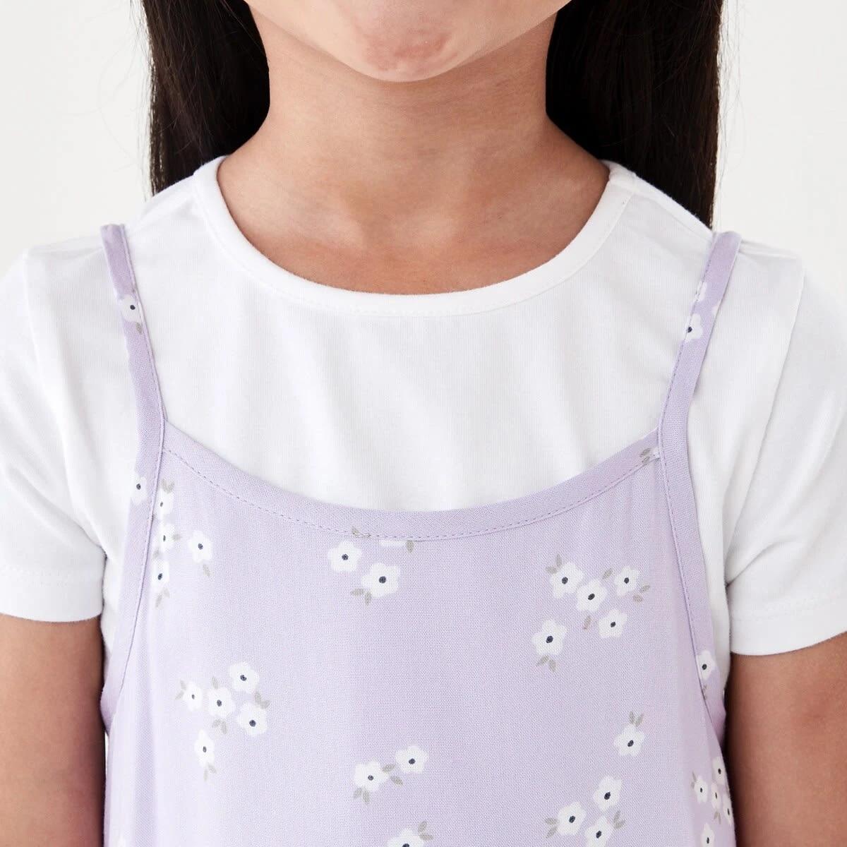 4 2 Piece T-shirt and Dress Set Pur Floral, 4 of 7