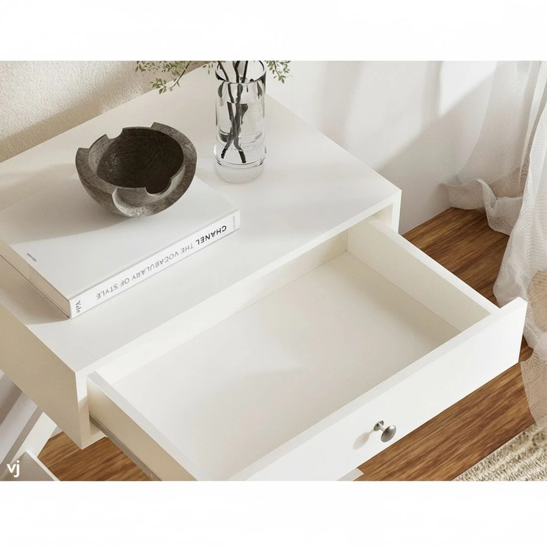 5 Artiss Bedside Table with Drawer - White, 5 of 7