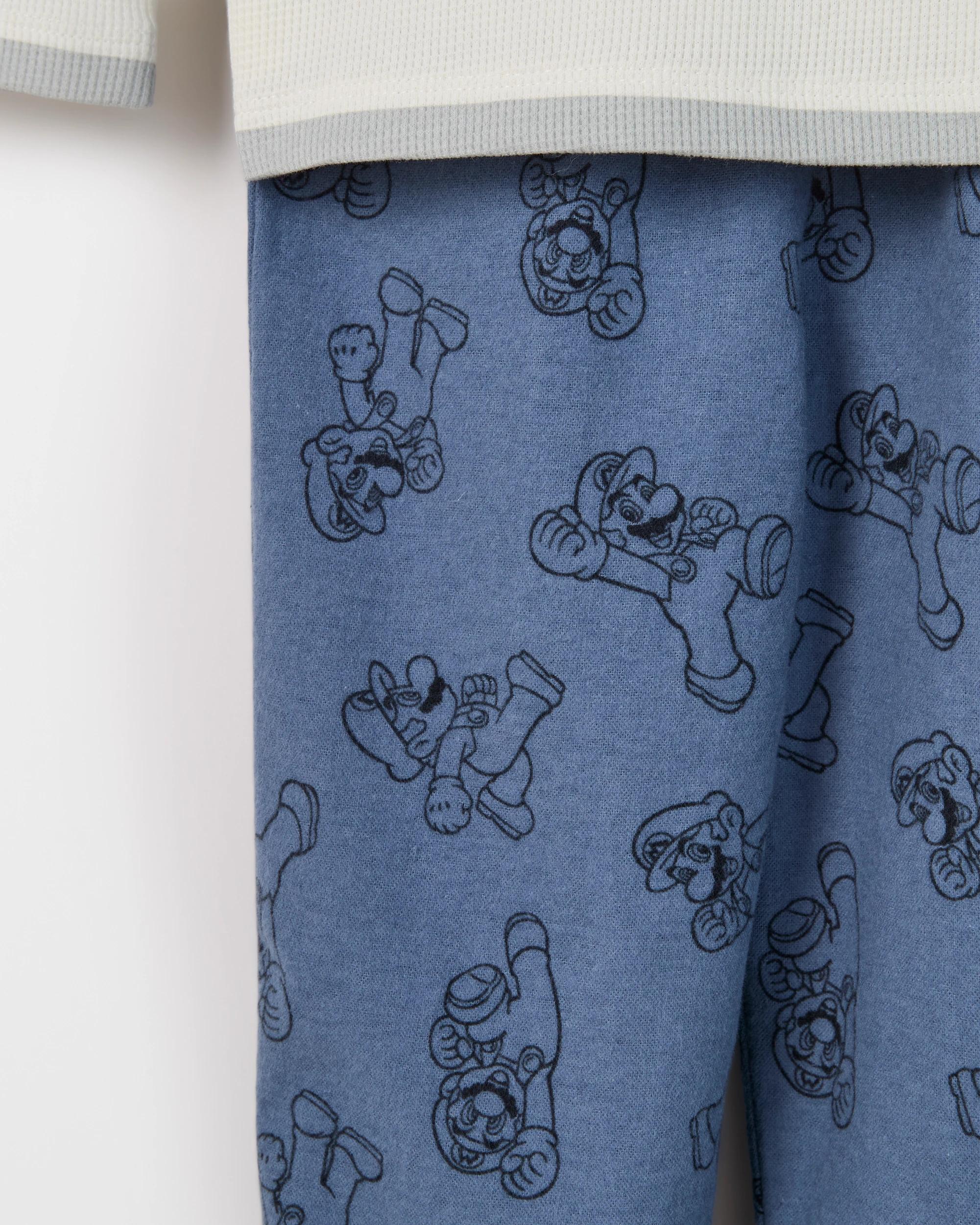 7 Super Mario Australian Cotton Younger Boys Knit/Flannel Pyjama Set MARIO, 7 of 8