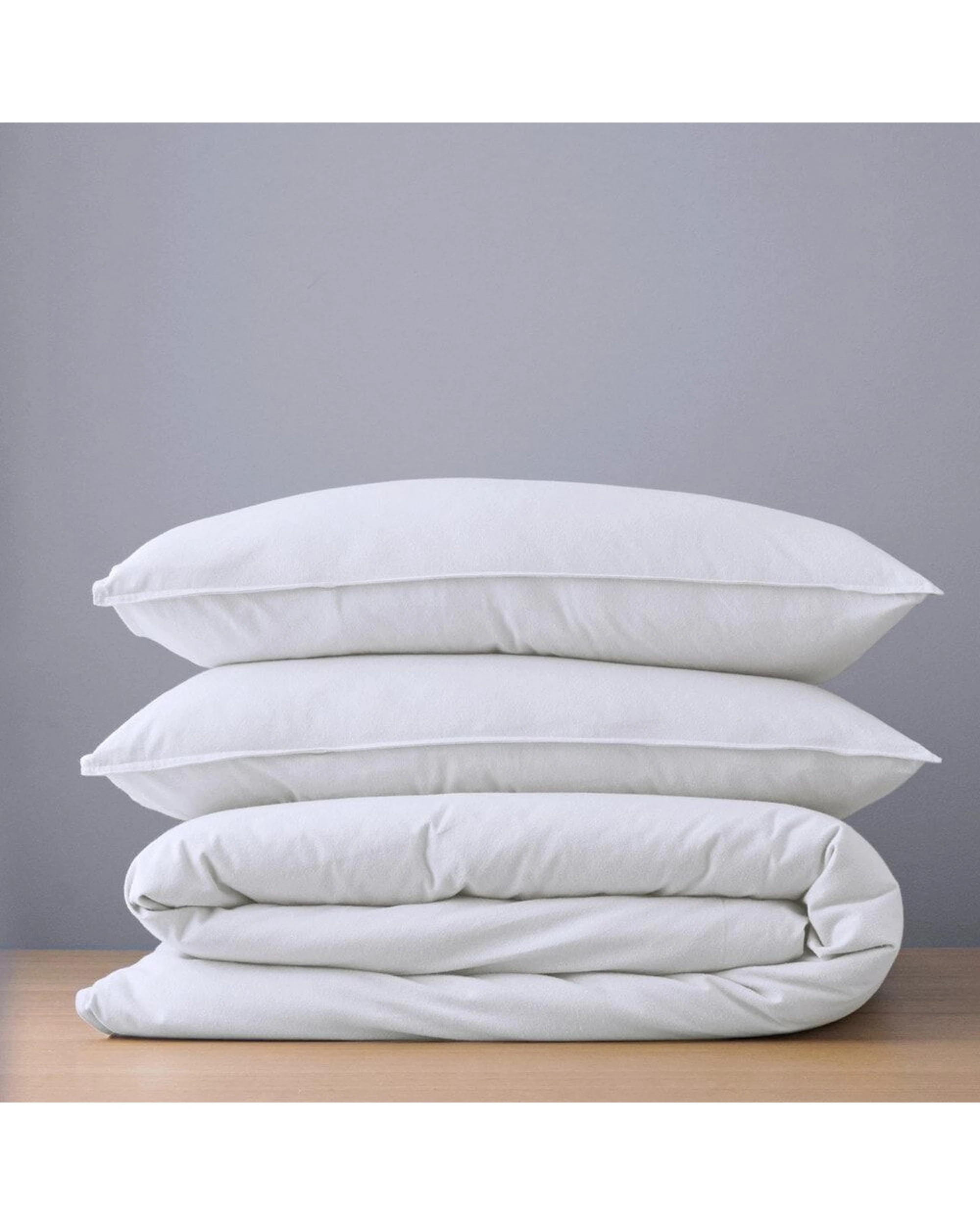 2 Canningvale Cozi Cotton Flannelette Quilt Bed Bedding Cover Set Queen - White, 2 of 2