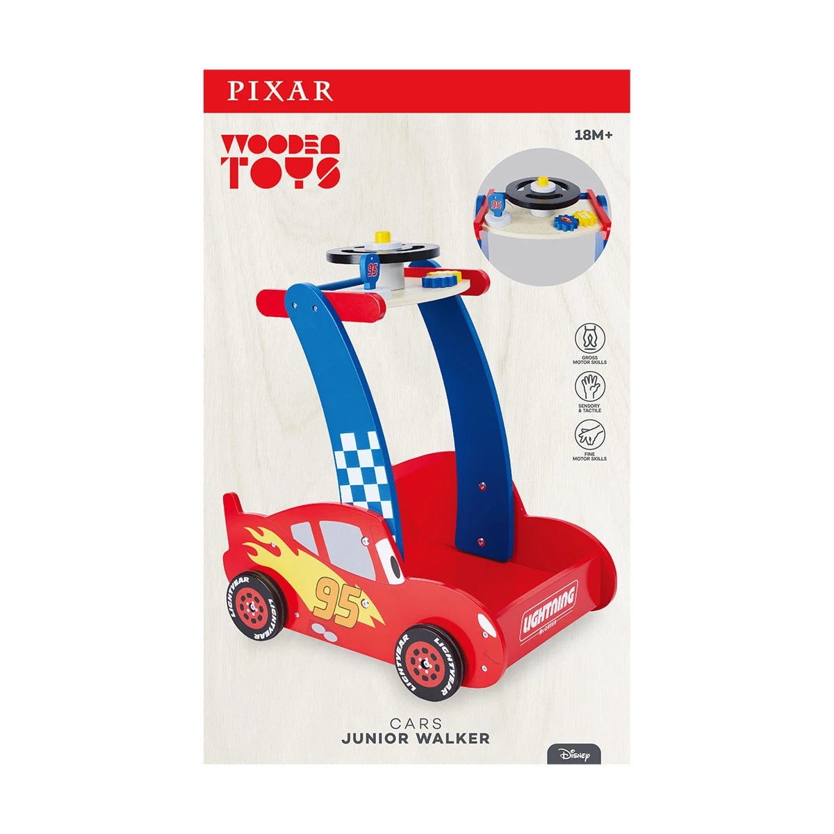 1 Disney Pixar Cars Wooden Toys Junior Walker, 1 of 8