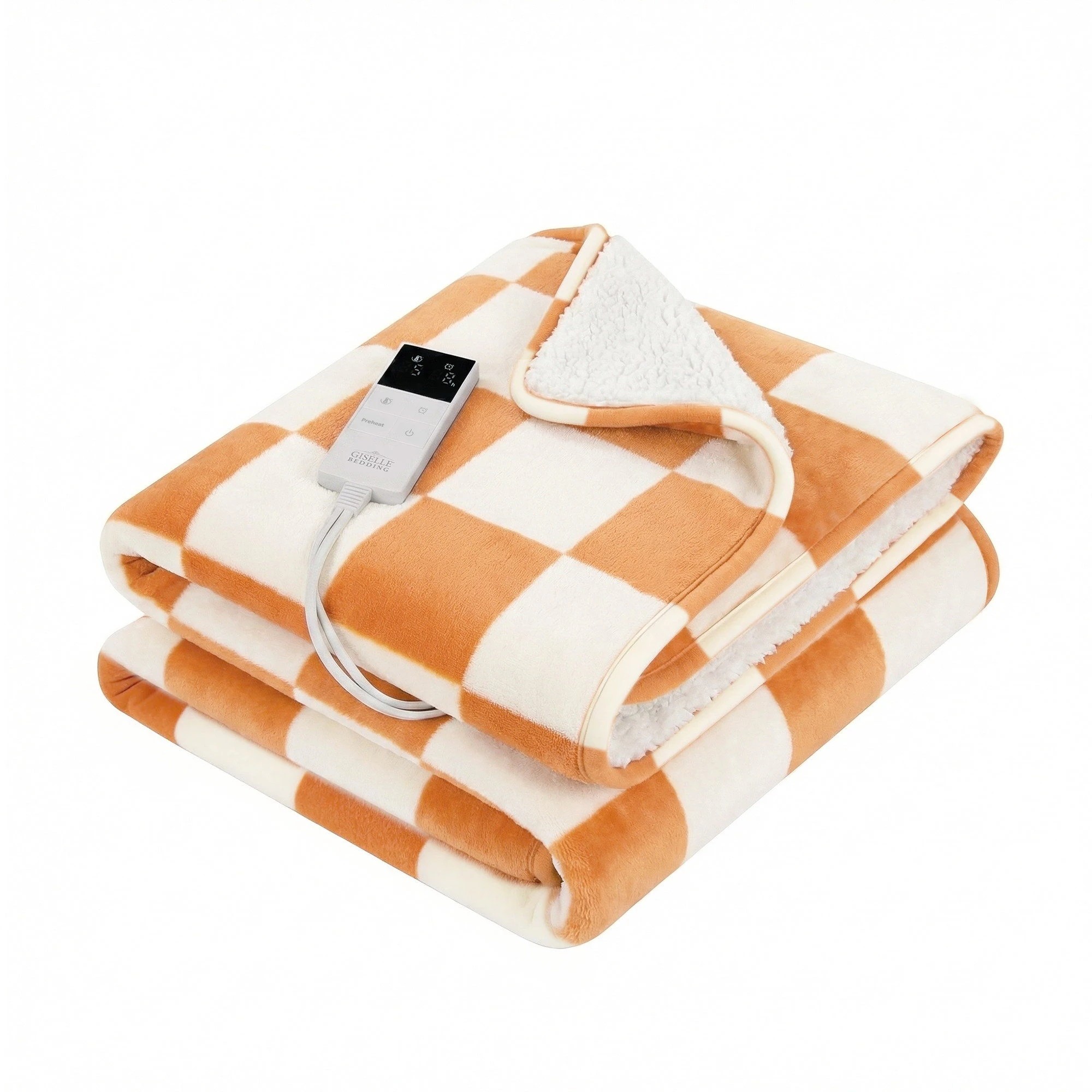 1 Giselle Electric Throw Rug Dual Side Fleece Flannel Heated Blanket - Multi, 1 of 2