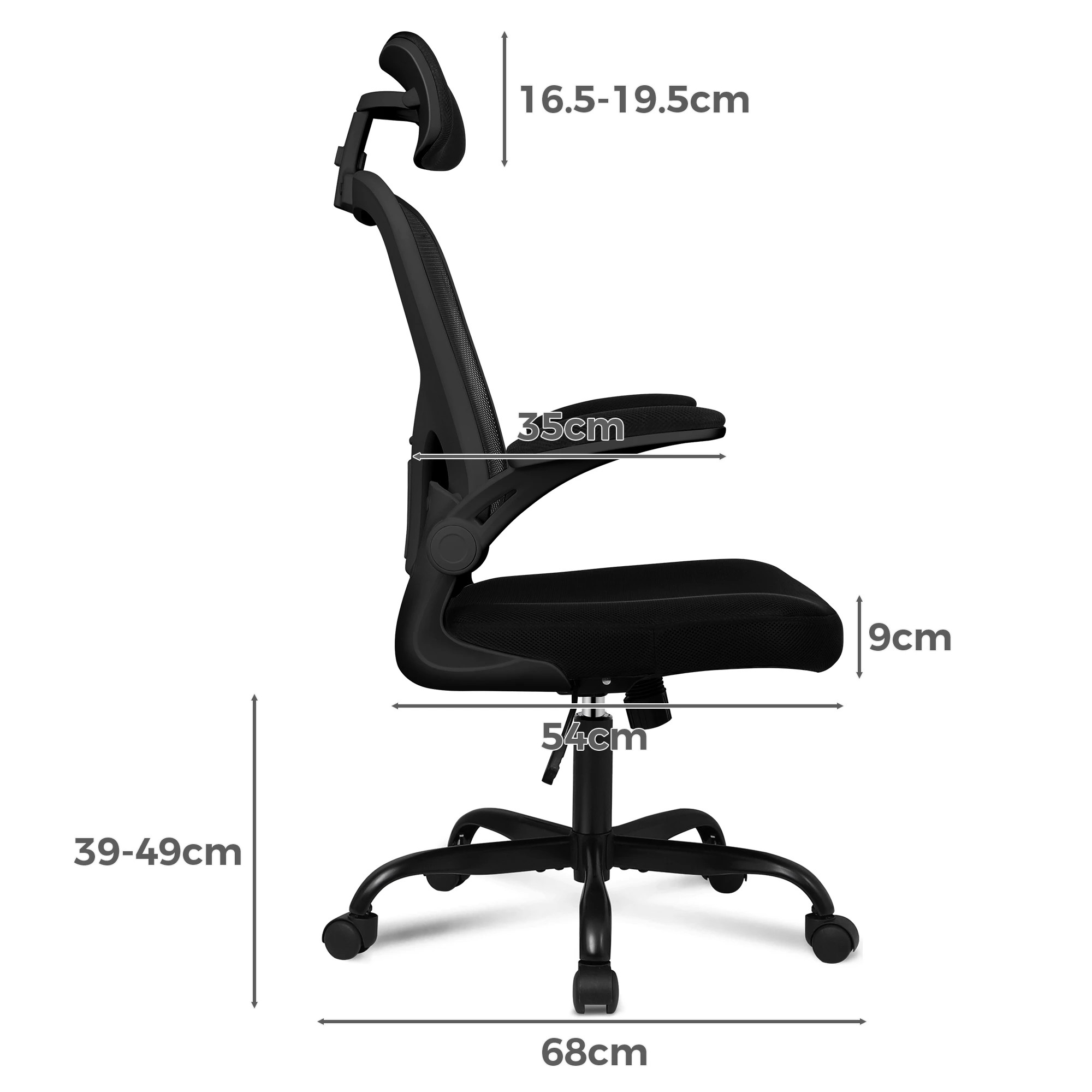 10 Alfordson Mesh Office Chair Executive Fabric Computer Seat Gaming Racing Tilt - Black, 10 of 10
