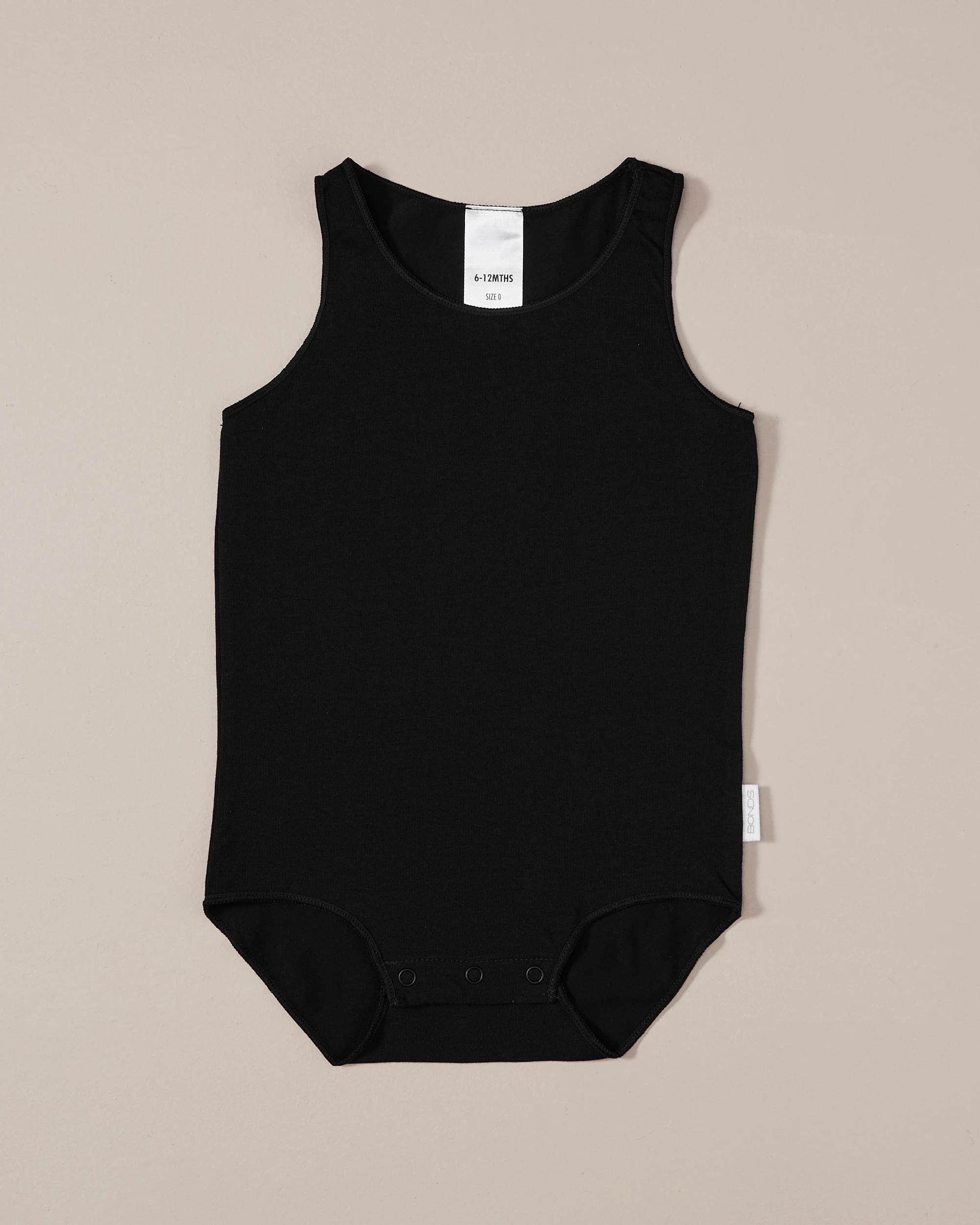 3 2 Pack Bonds Baby Wonderbodies Singletsuit GREY/BLACK, 3 of 9