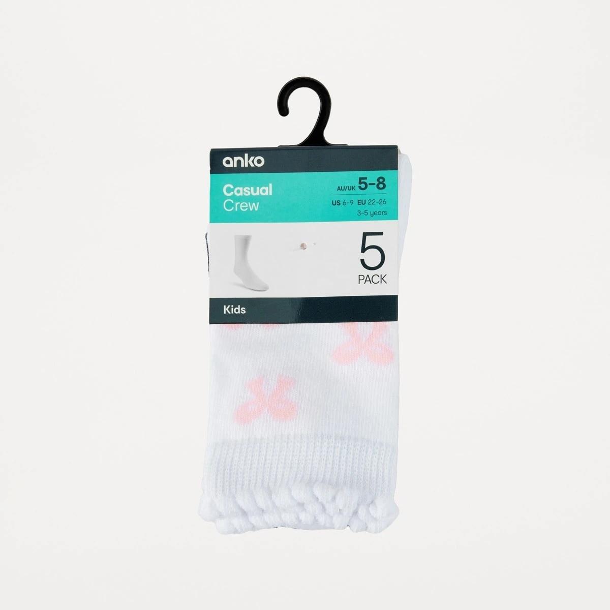 3 5 Pack Crew Socks BOWS, 3 of 3