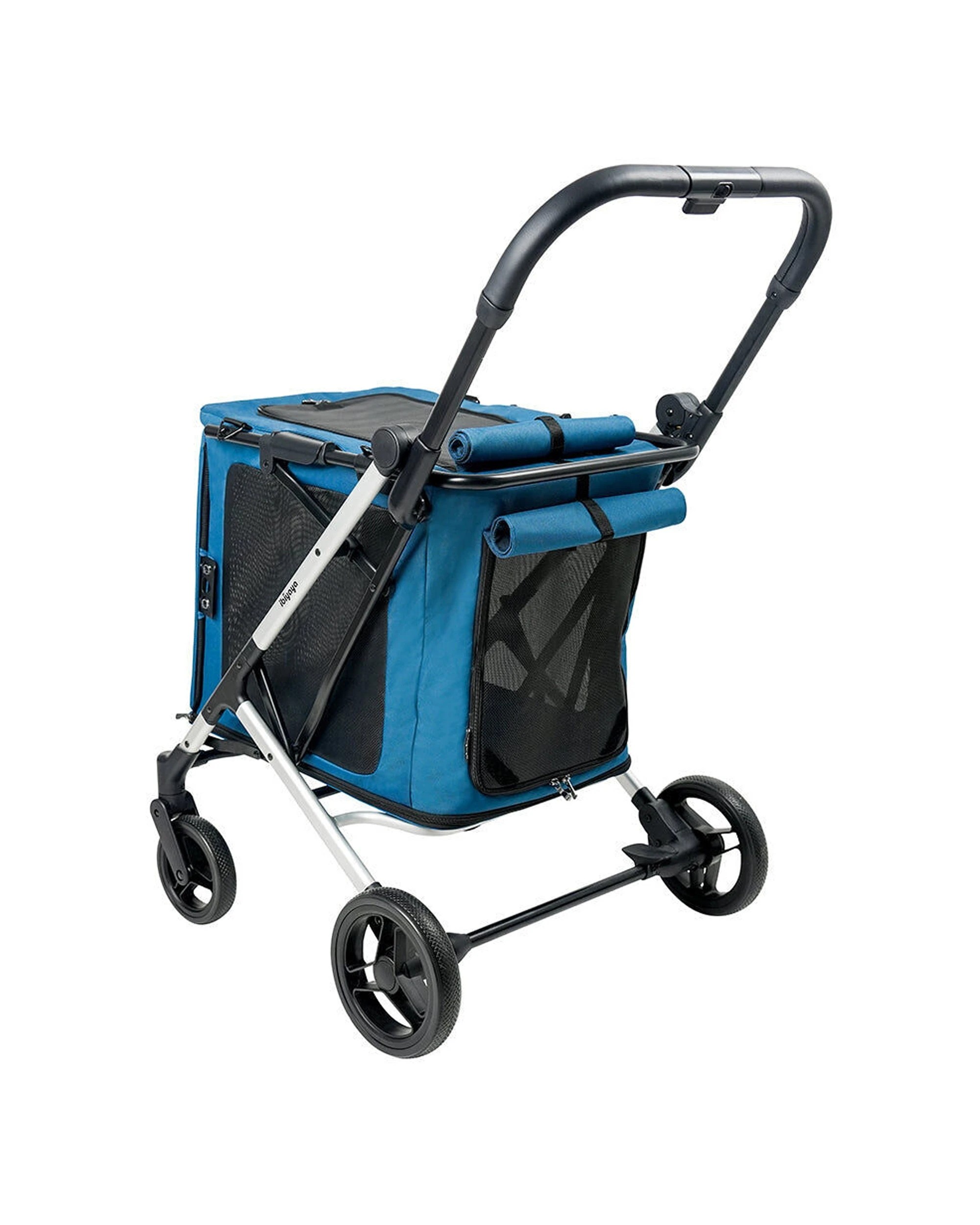 4 Ibiyaya Bigbuddy Folding Pet Stroller Crate Carrier Combo For Large Dogs - Blue, 4 of 7