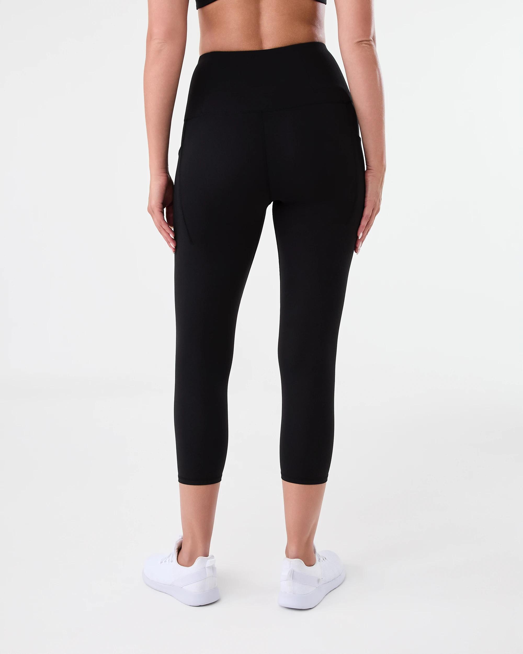 3 Active Womens Crop Ultimate Yoga Leggings BLACK, 3 of 5