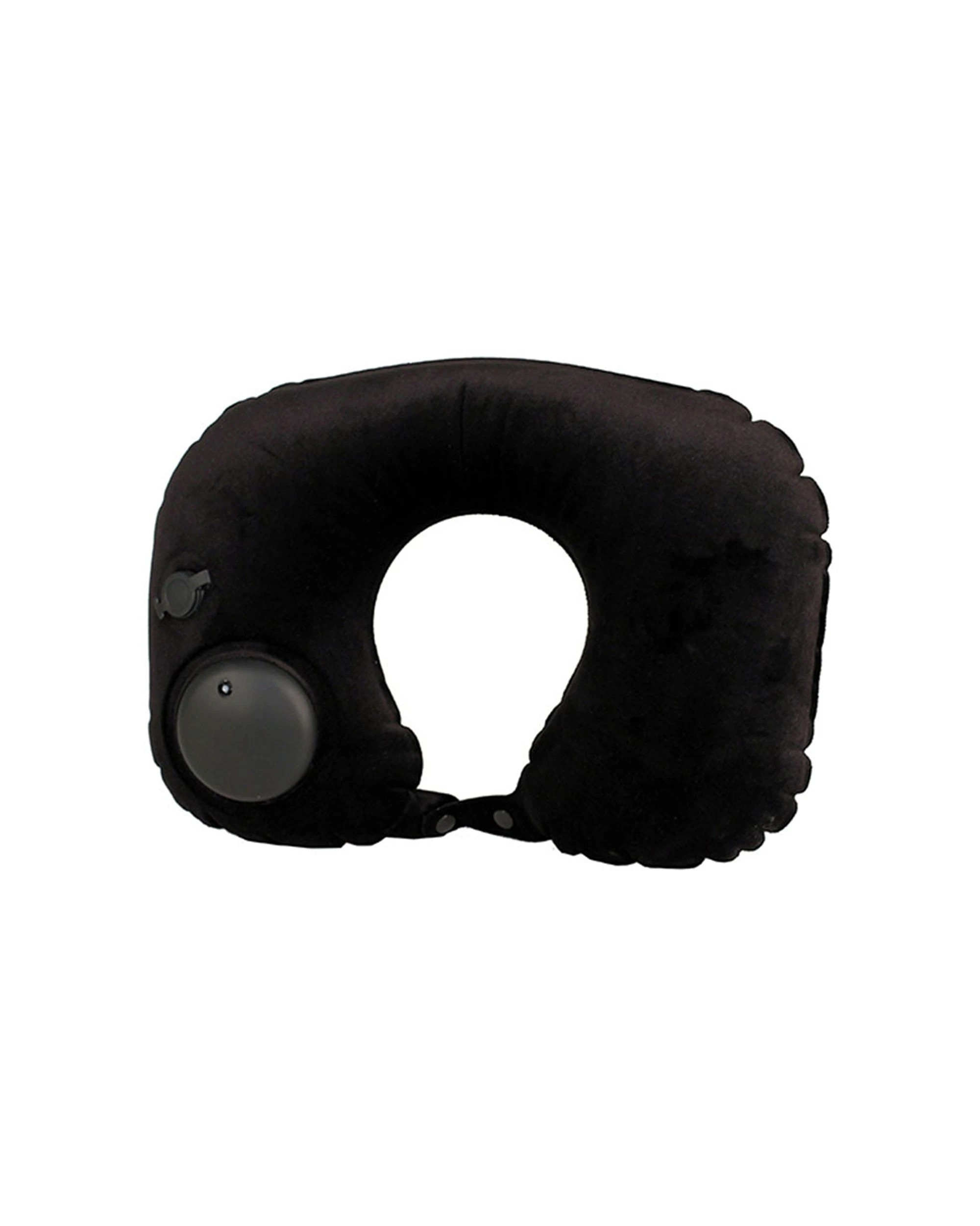 1 Tosca Self Inflatable Travel Neck Support Cushion Pillow Durable High - Black, 1 of 1