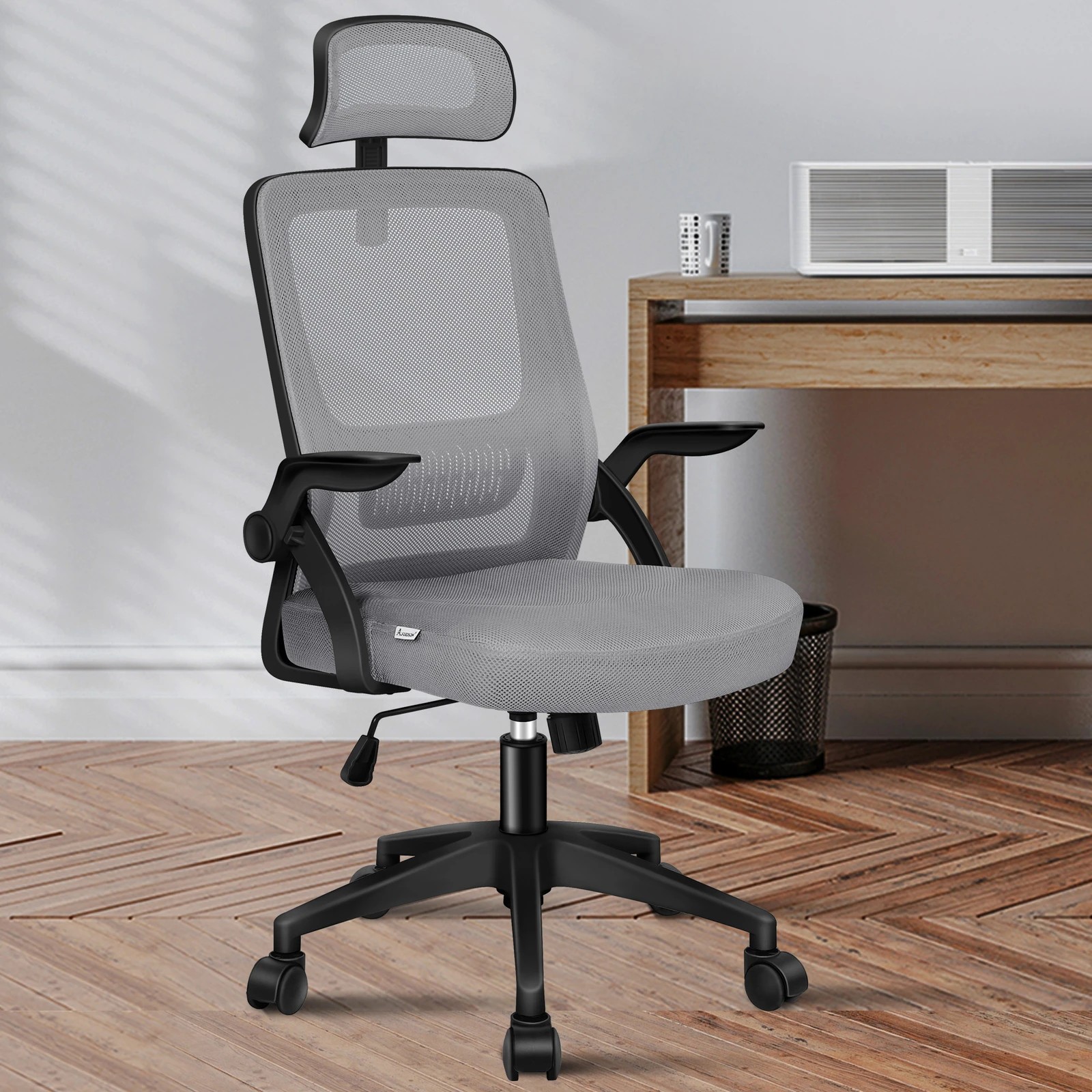 9 Alfordson Mesh Office Chair Executive Seat Tilt Fabric Gaming Racing Computer - Grey, 9 of 9