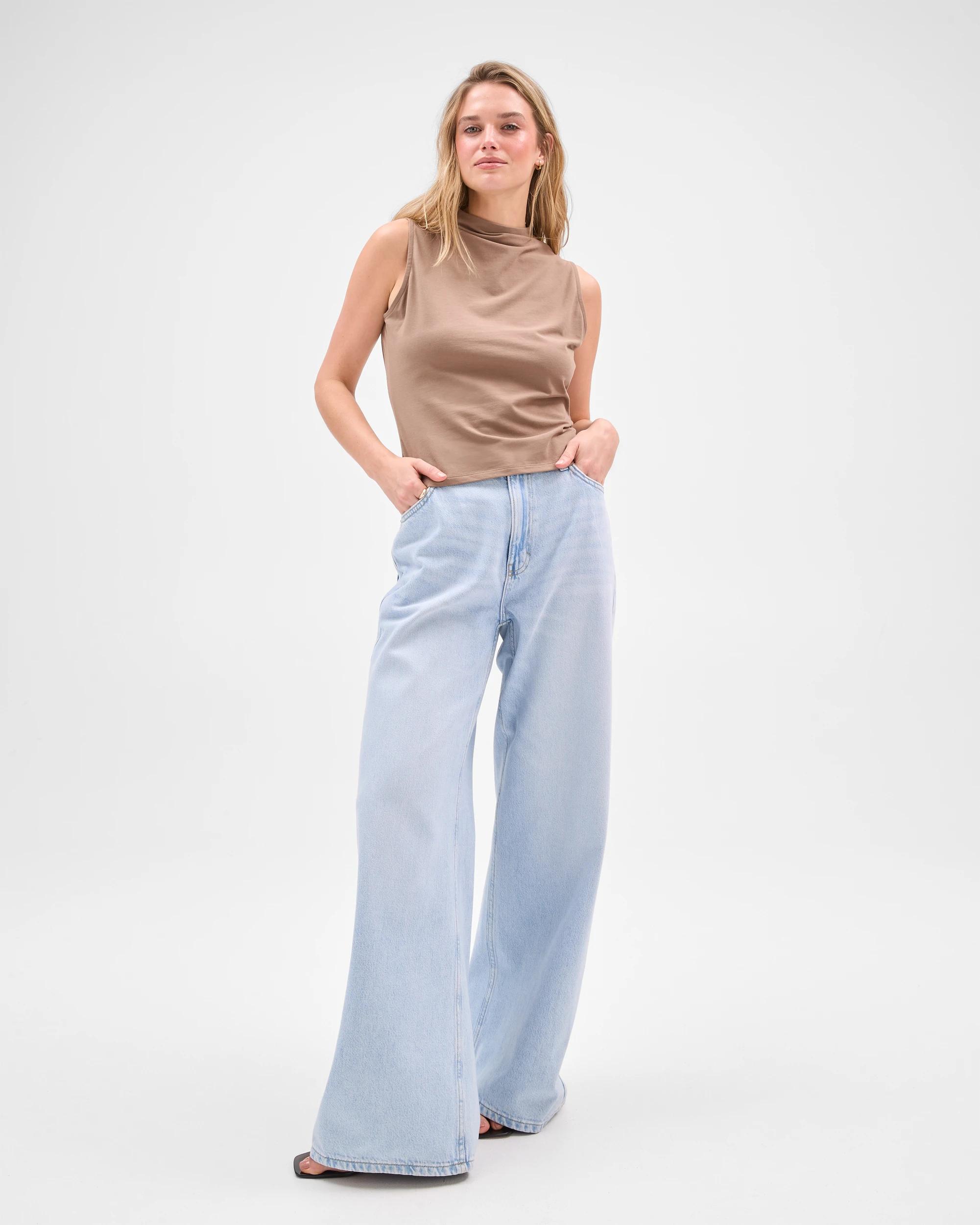 3 Lily Loves Australian Cotton Blend Wide Leg Denim Jeans PRATO BLUE, 3 of 6