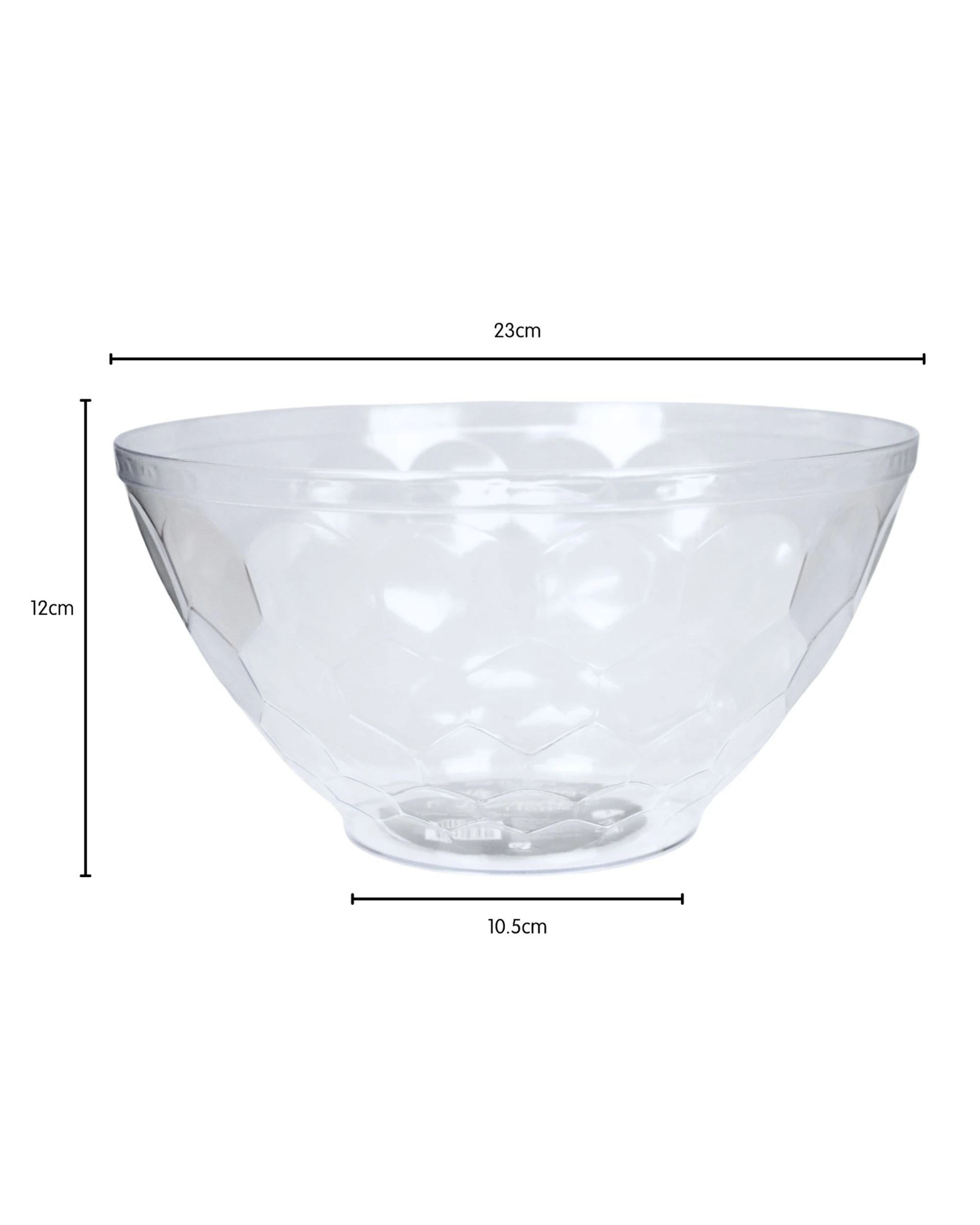 2 Partyware Dimpled Plastic Salad Bowl 23cm - Clear, 2 of 2