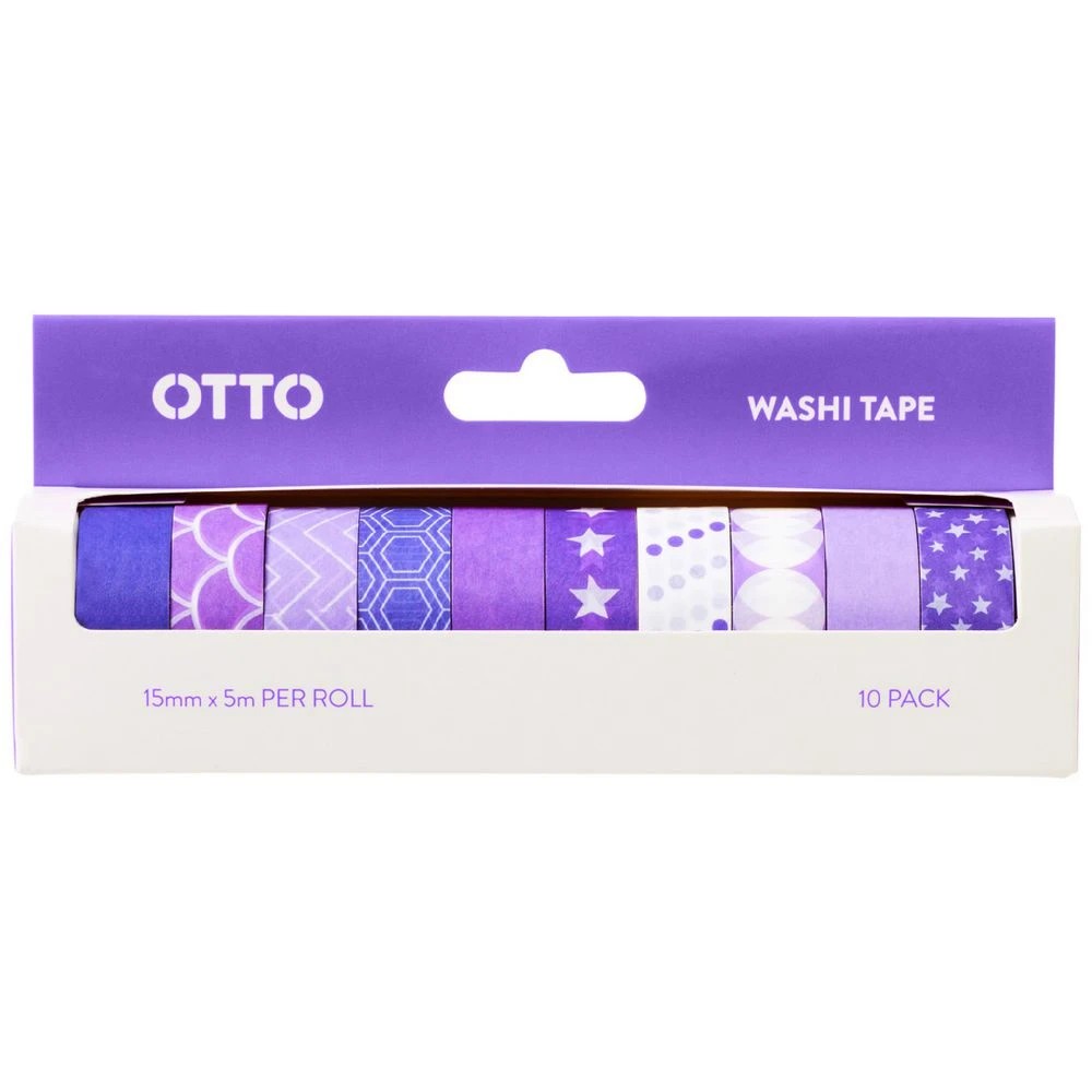 1 Otto Washi Tape Purple 10 Pack, 1 of 3