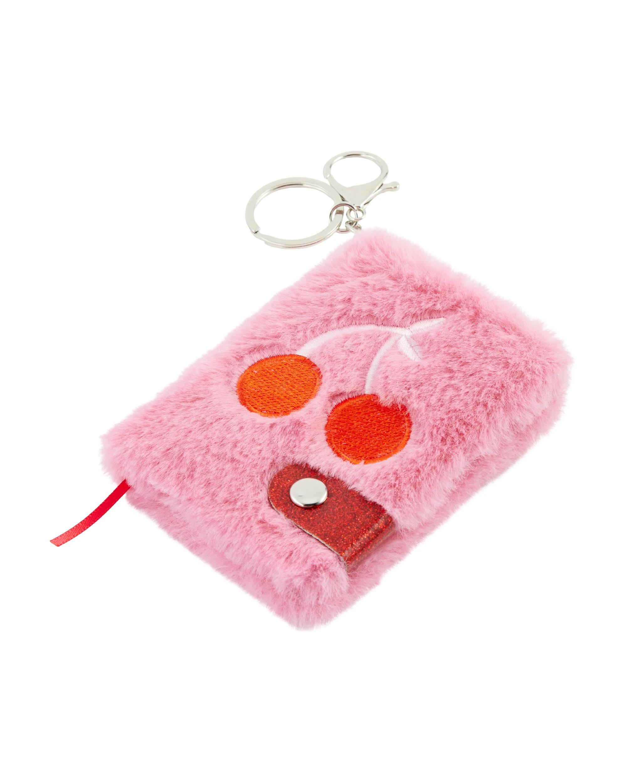 2 Fluffy Book Charm Keyring - Silver Tone and Pink Pink, 2 of 5