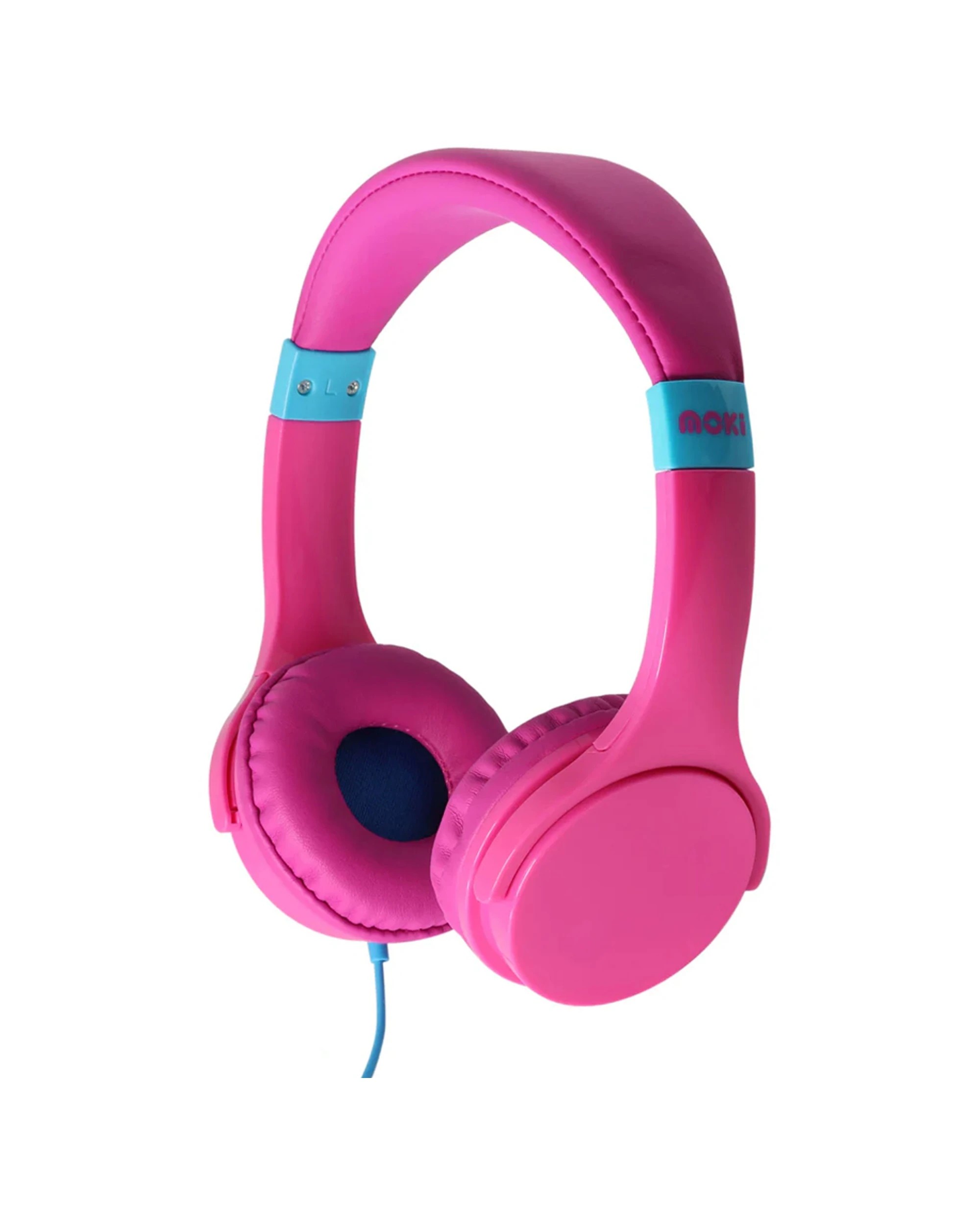 1 Moki Lil Kids Headphones On Ear Headband Volume Limited 3.5mm - Pink, 1 of 4