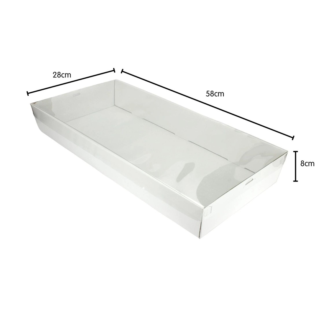 3 Spice Kitchen White Grazing Box with Clear Plastic Lid 58cm x 28cm x 8cm, 3 of 4