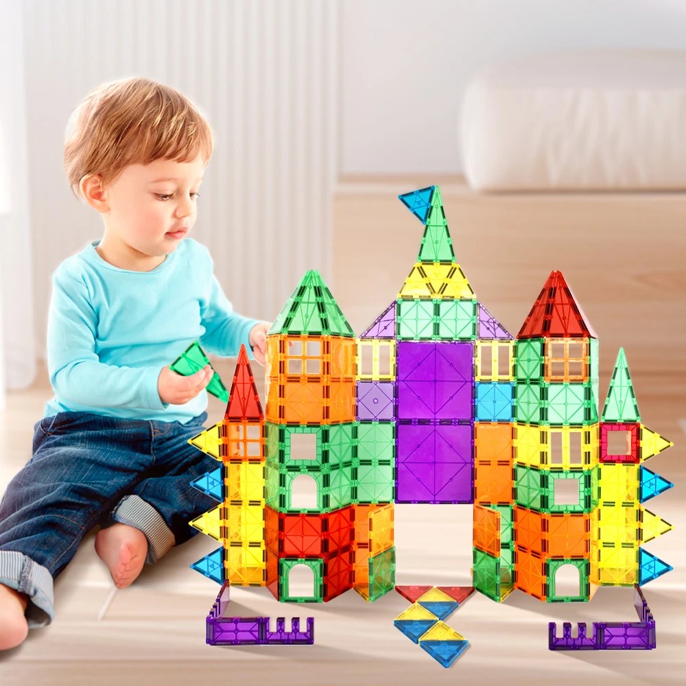 3 Playpals Kids Magnetic Tiles Blocks Building Educational Toys Child Gift 60PCS - Multi, 3 of 3