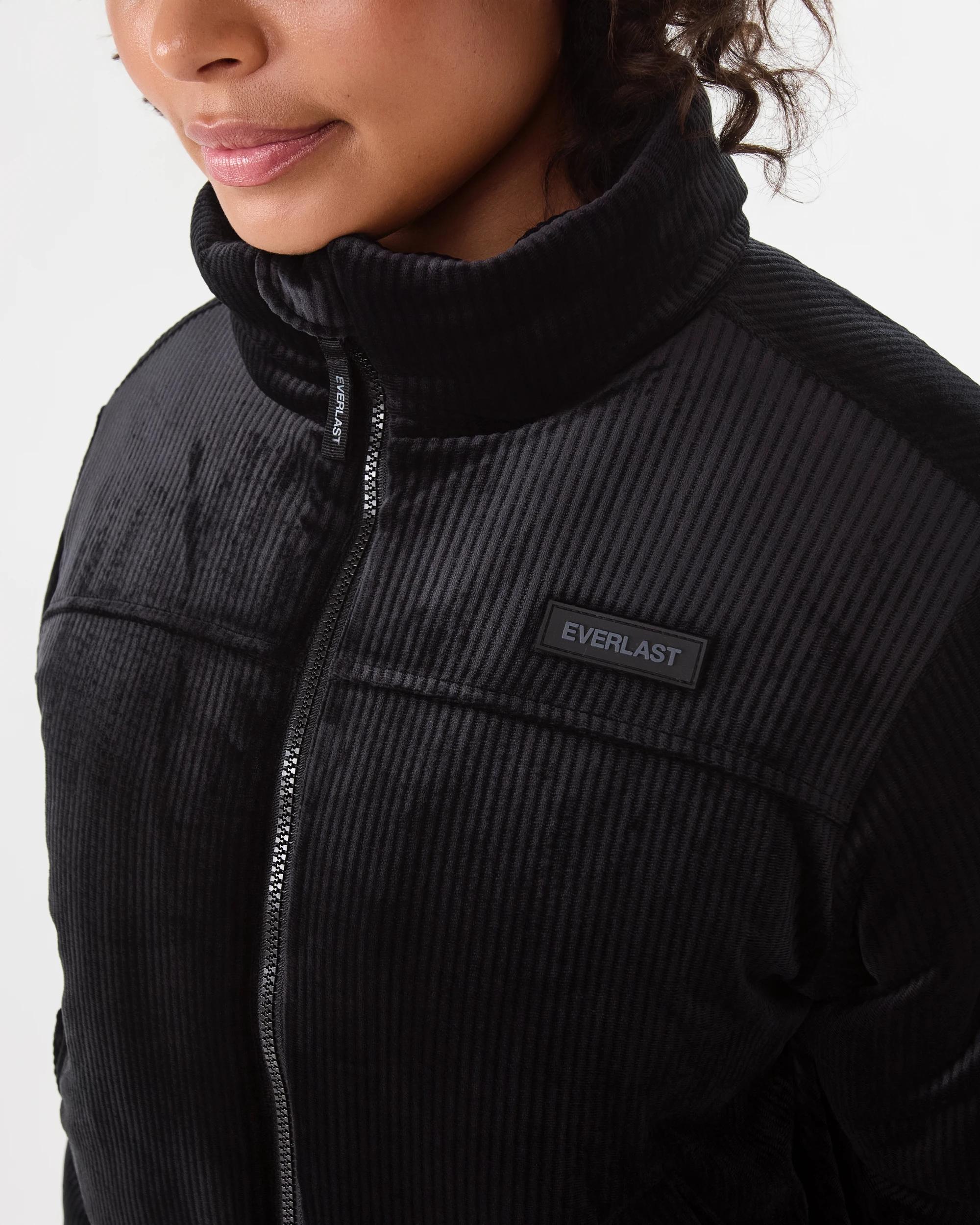 8 Everlast Womens Ribbed Velour Jacket Black, 8 of 9