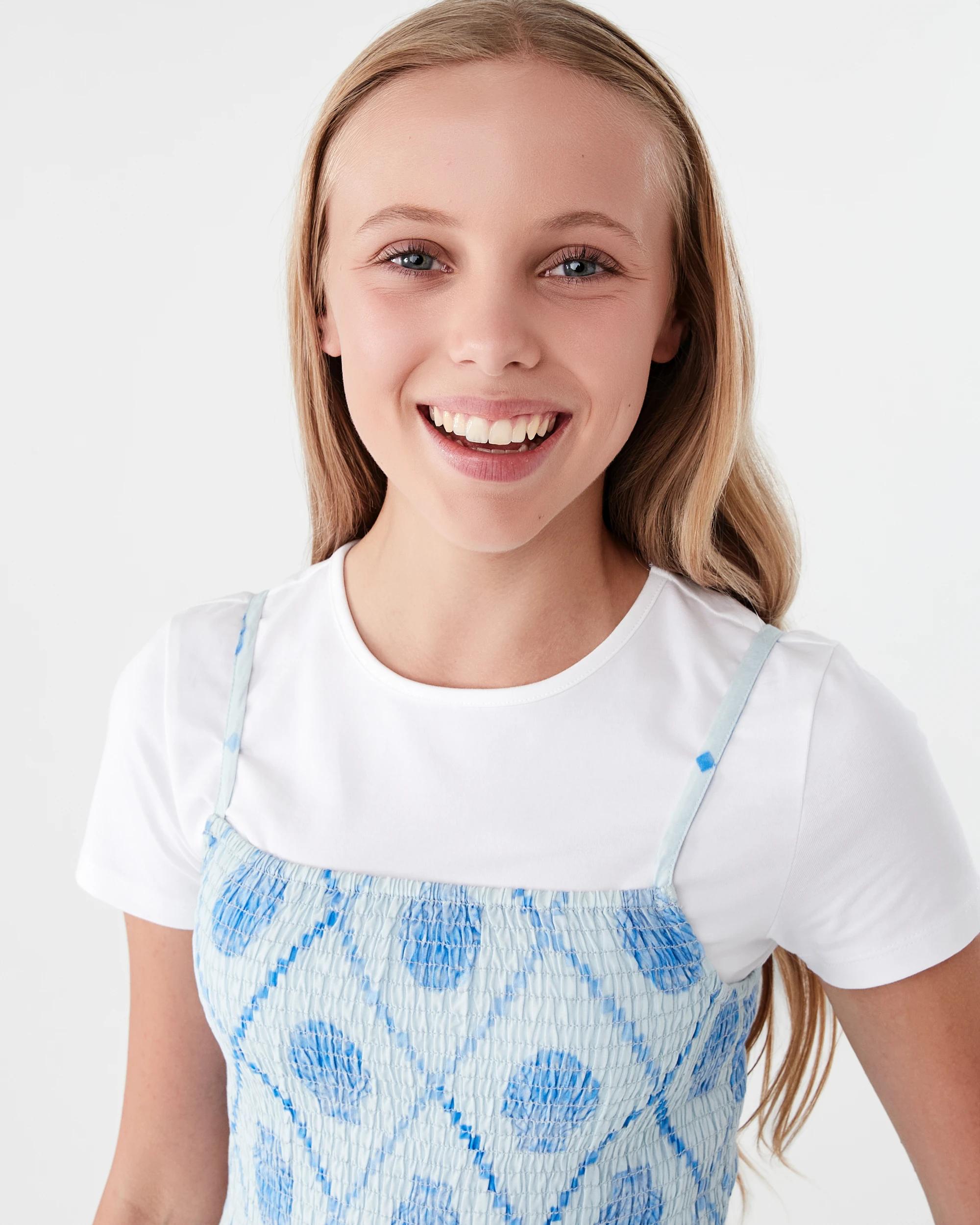 3 2 Piece Twofer Dress Set Blue Shels, 3 of 9