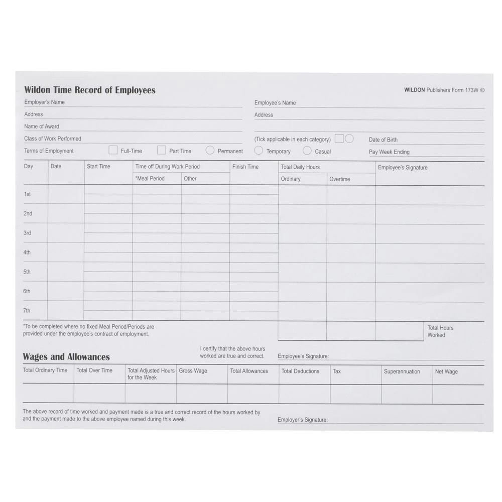2 Wildon Time Record of Employees Book, 2 of 2