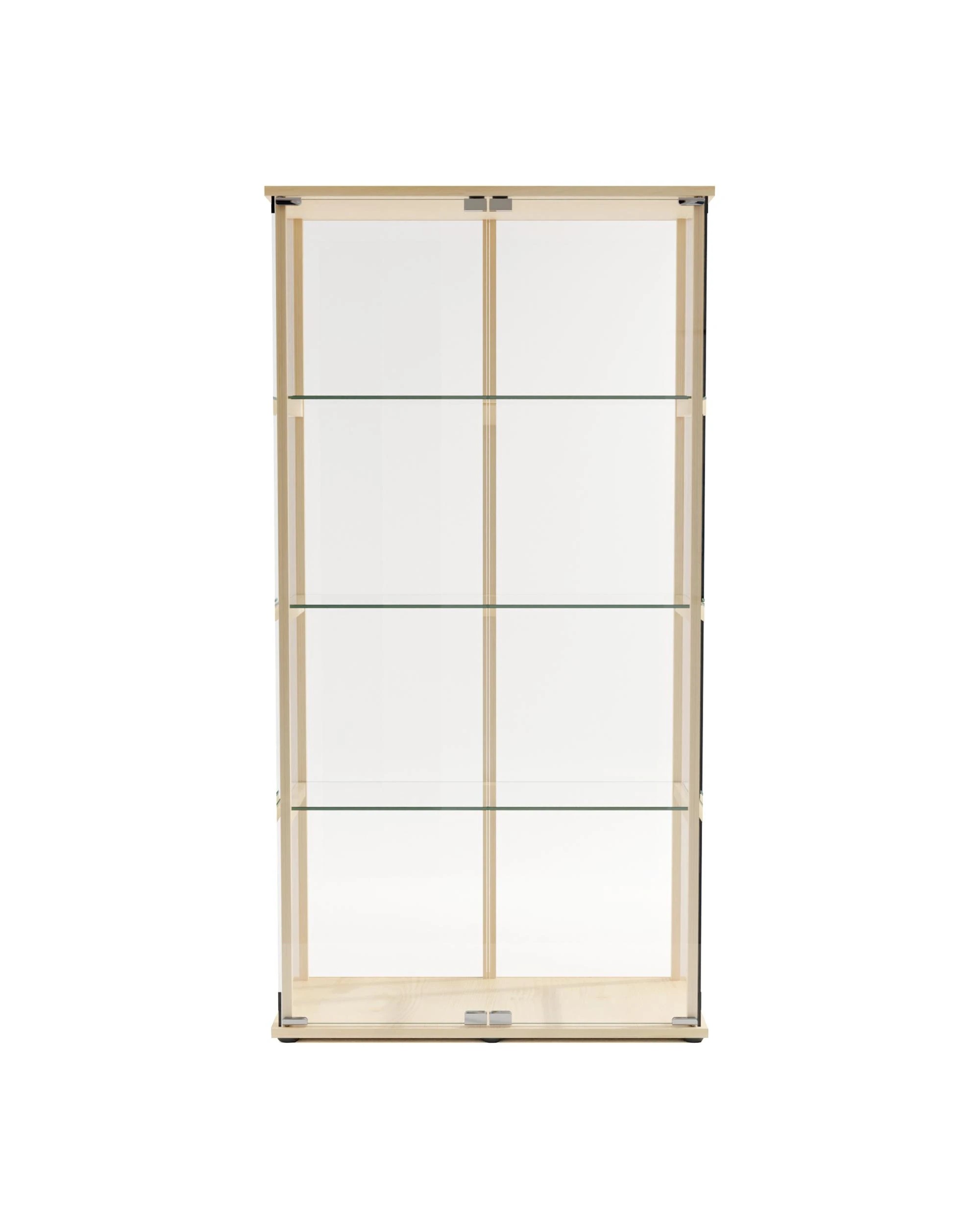 4 Kodu Glass Display 4 Tier Cabinet Trophy Display Storage Shelf 2 Door Beech - Natural, 4 of 7