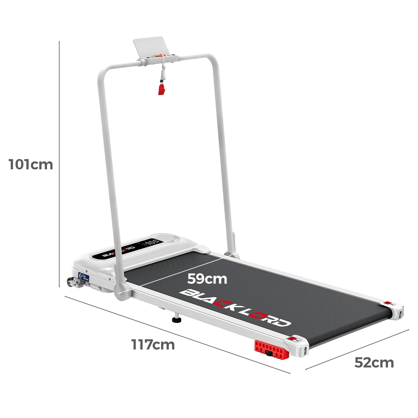 4 Black Lord Treadmill Electric Walking Pad Folding Incline Shock Absorbers - White, 4 of 10