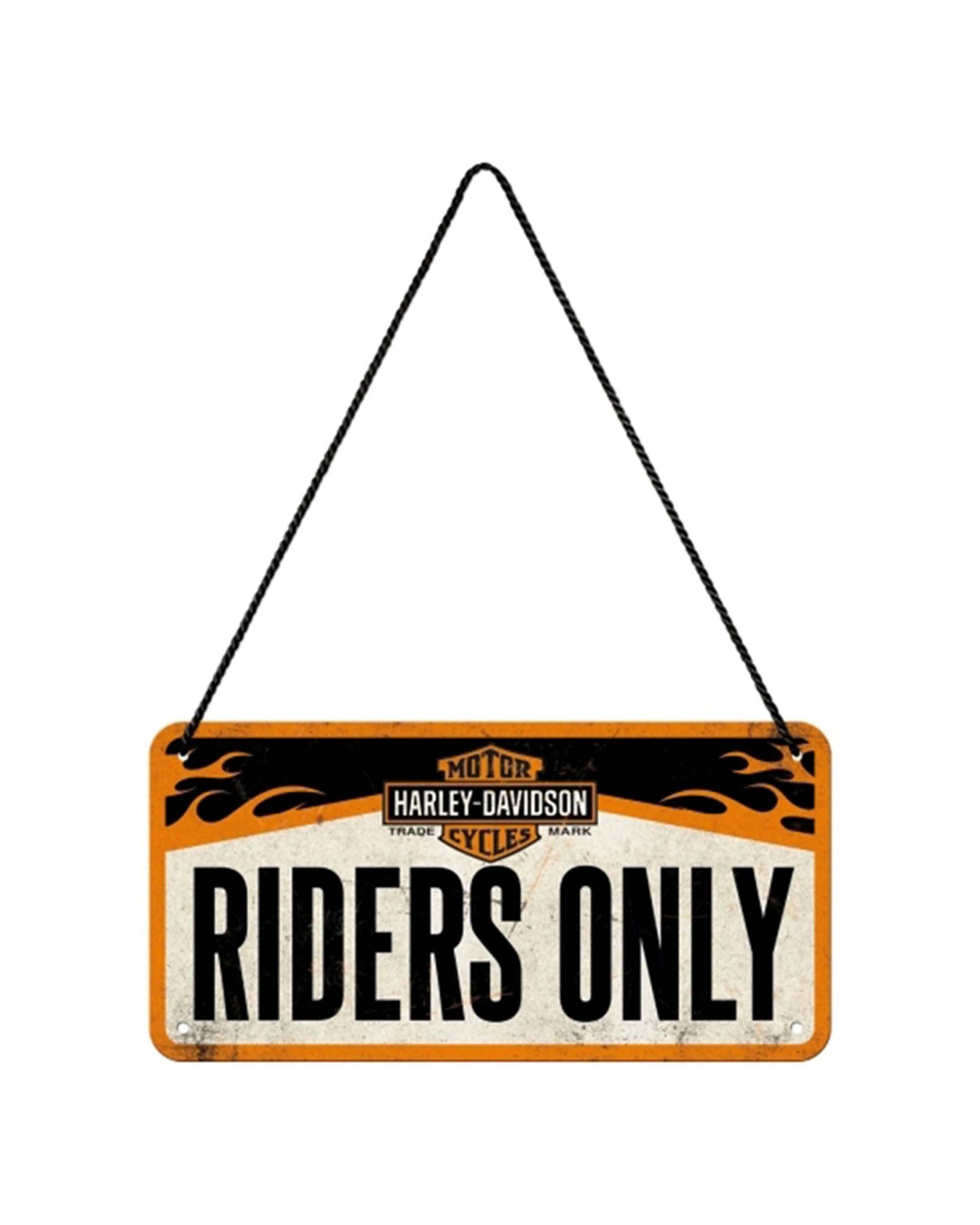 1 Nostalgic-Art Metal Hanging Sign 10x20cm Wall Decor - Harley Davidson Riders Only - Multi, 1 of 4