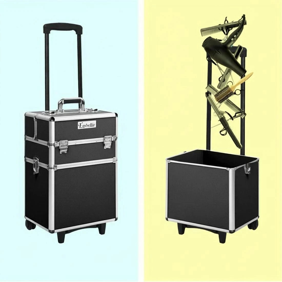 4 Embellir Makeup Case Beauty Trolley Cosmetic Organiser Box Travel Wheels - Multi, 4 of 9