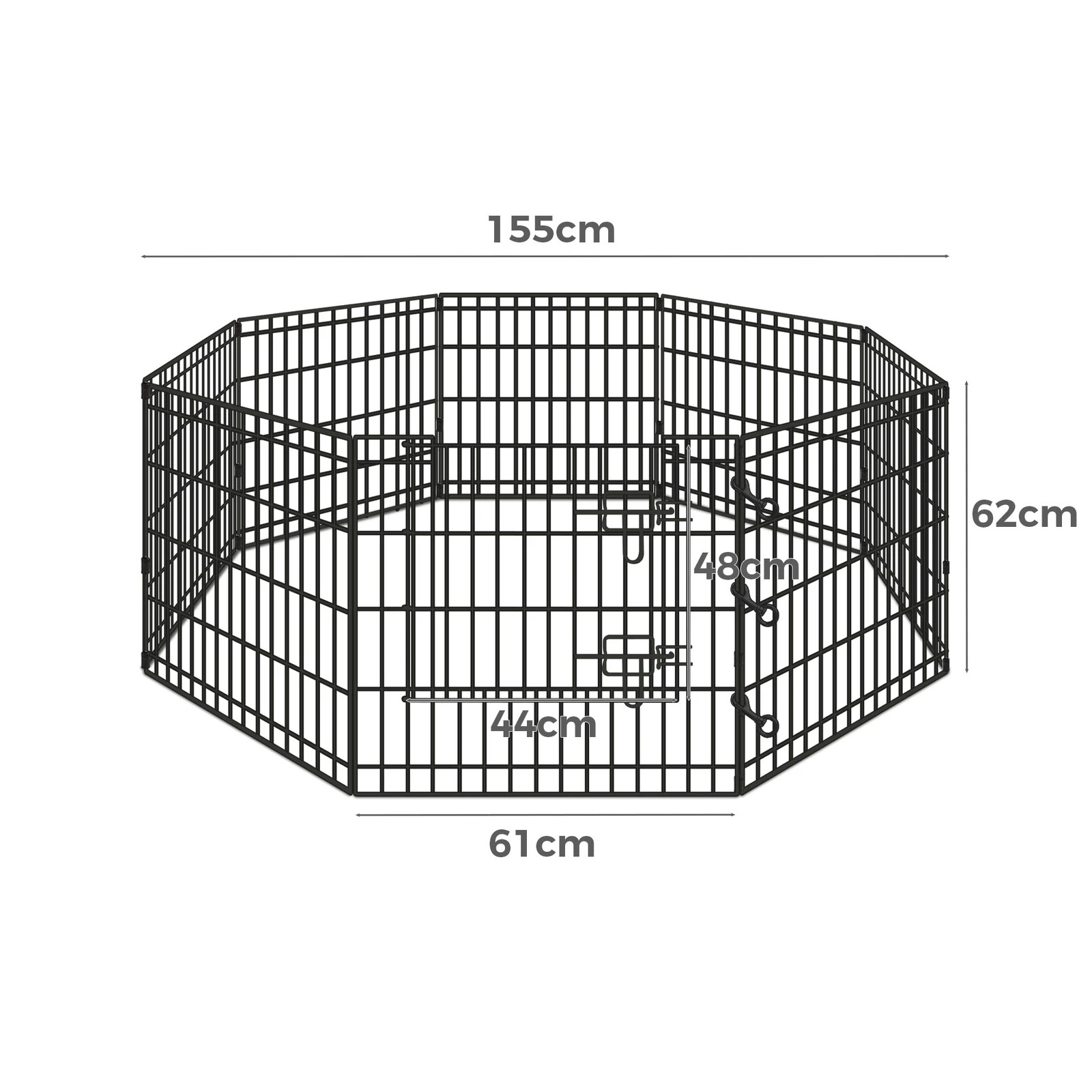 5 Beastie Pet Playpen 24 Inch Large 8 Panel Fence Enclosure Dog Metal Exercise Pen - Black, 5 of 8