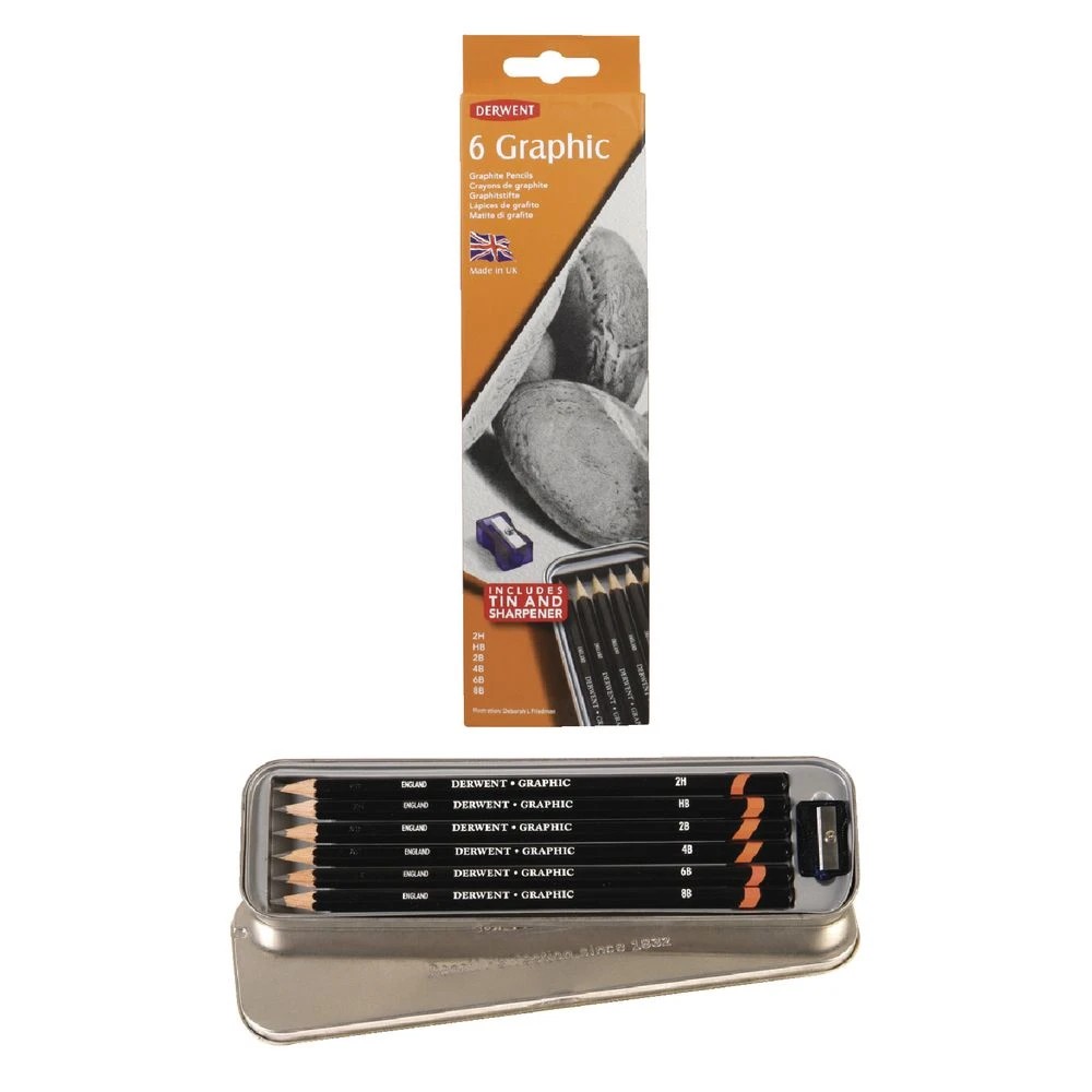3 Derwent Graphic Tin 6 Pack, 3 of 4