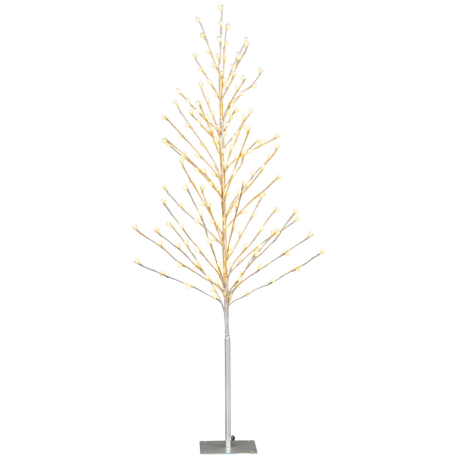 1 Costway 1.55M Artificial Christmas Birch Tree Xmas Twig Tree - Silver, 1 of 9