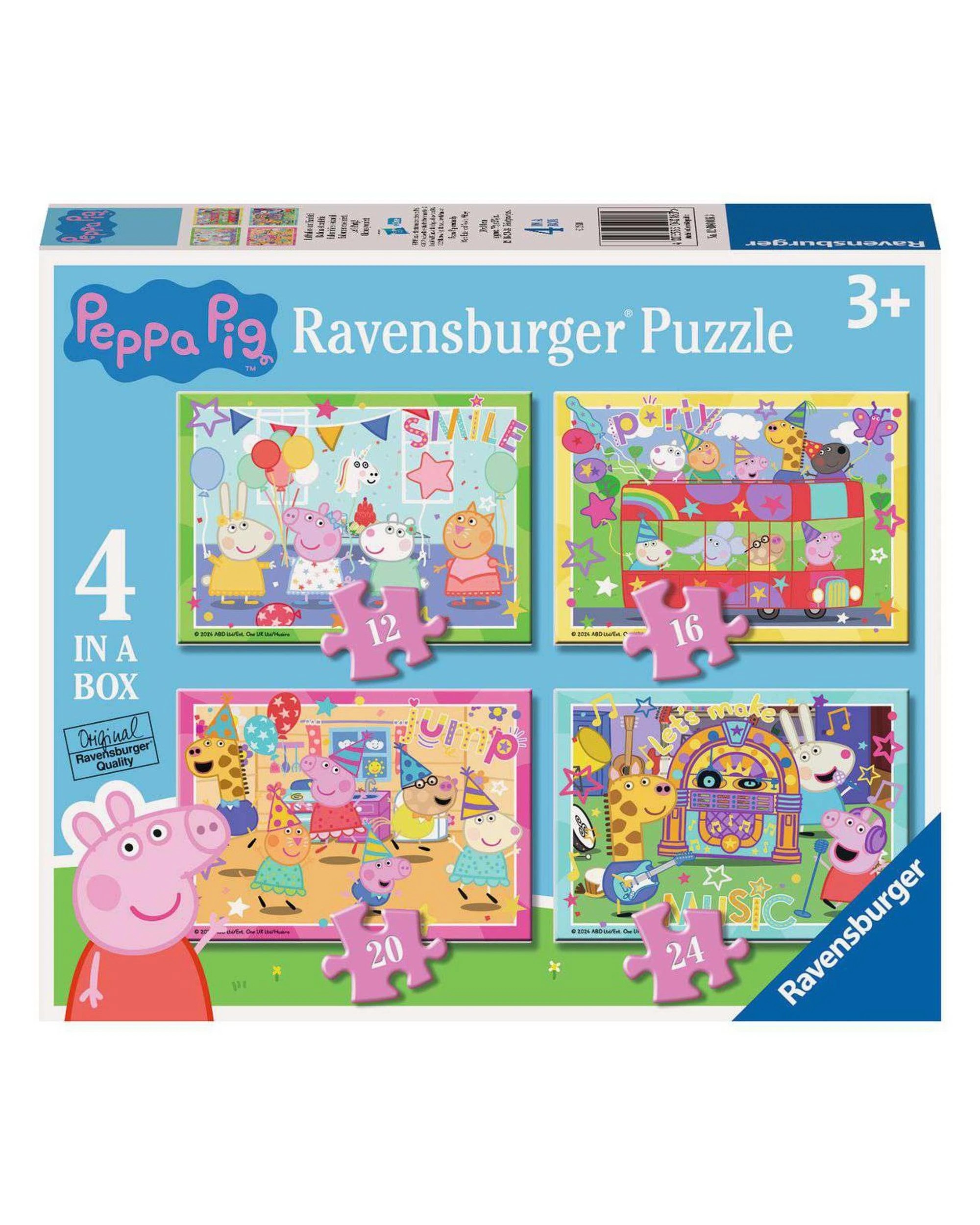 1 Ravensburger Peppa Pig 4 in a Box 12, 16, 20, and 24 Piece Jigsaw Puzzle, 1 of 5