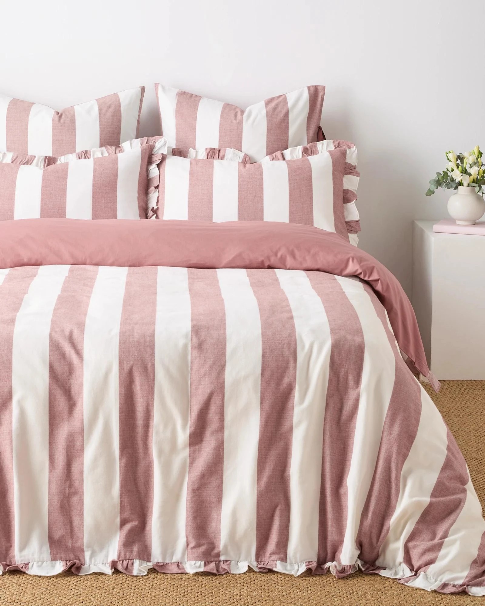 1 Target Peyton Herringbone Weave Stripe Quilt Cover Set - Queen Bed - Red, 1 of 3